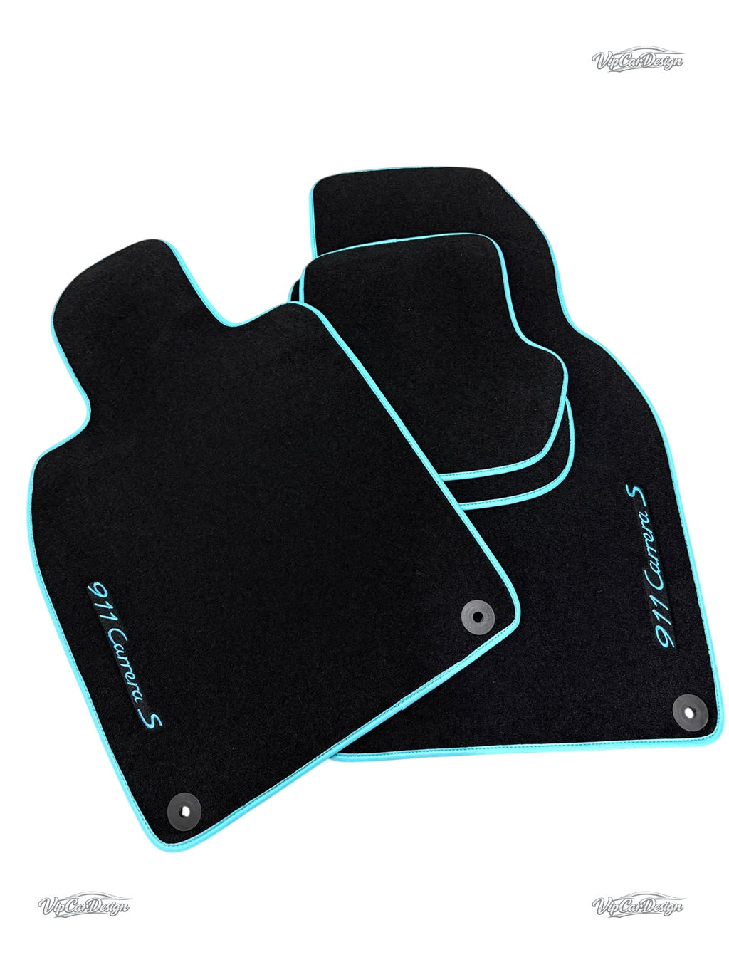 Porsche 992 (2019-2025) Custom Fit Floor Mats 911 Carrera Logo - 911 Carrera Logo Detail | VipCarDesign
