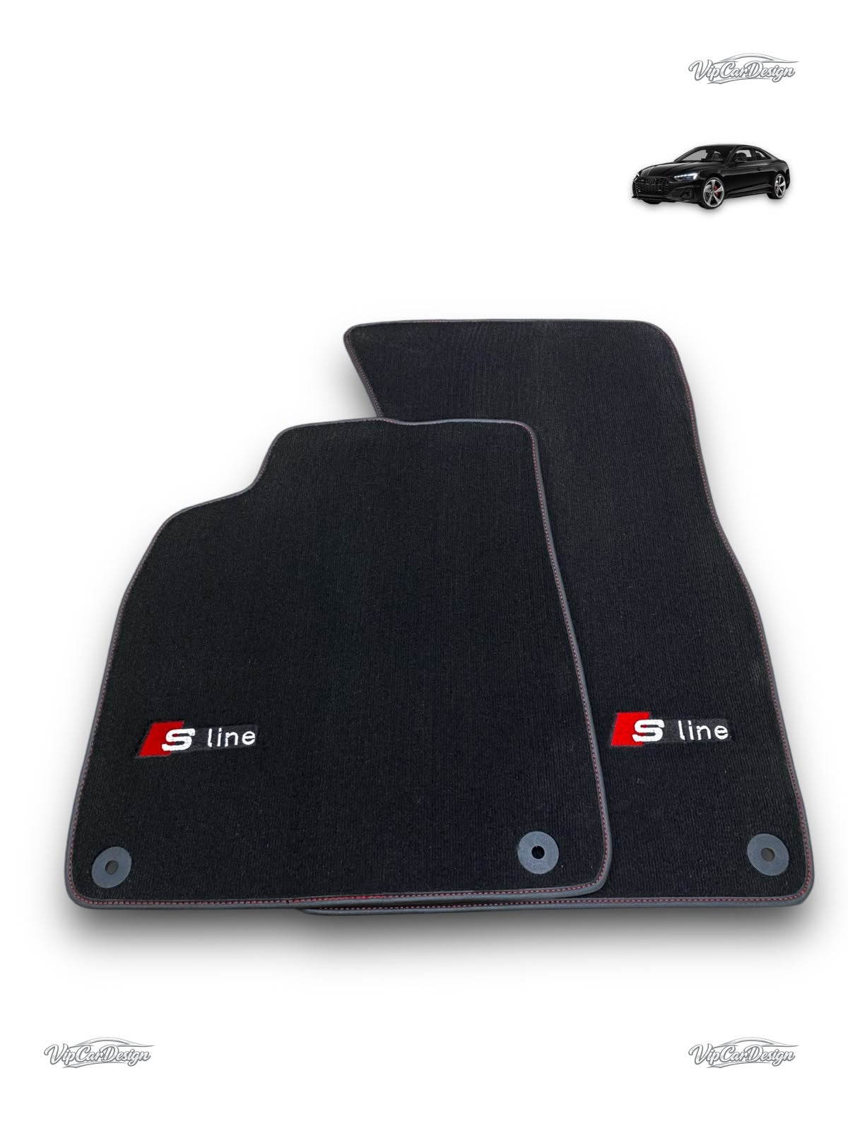 Audi A6 - C6 Sedan (2004-2008) Custom Fit Floor Mats S-Line Logo - Front Floor Mats | VipCarDesign