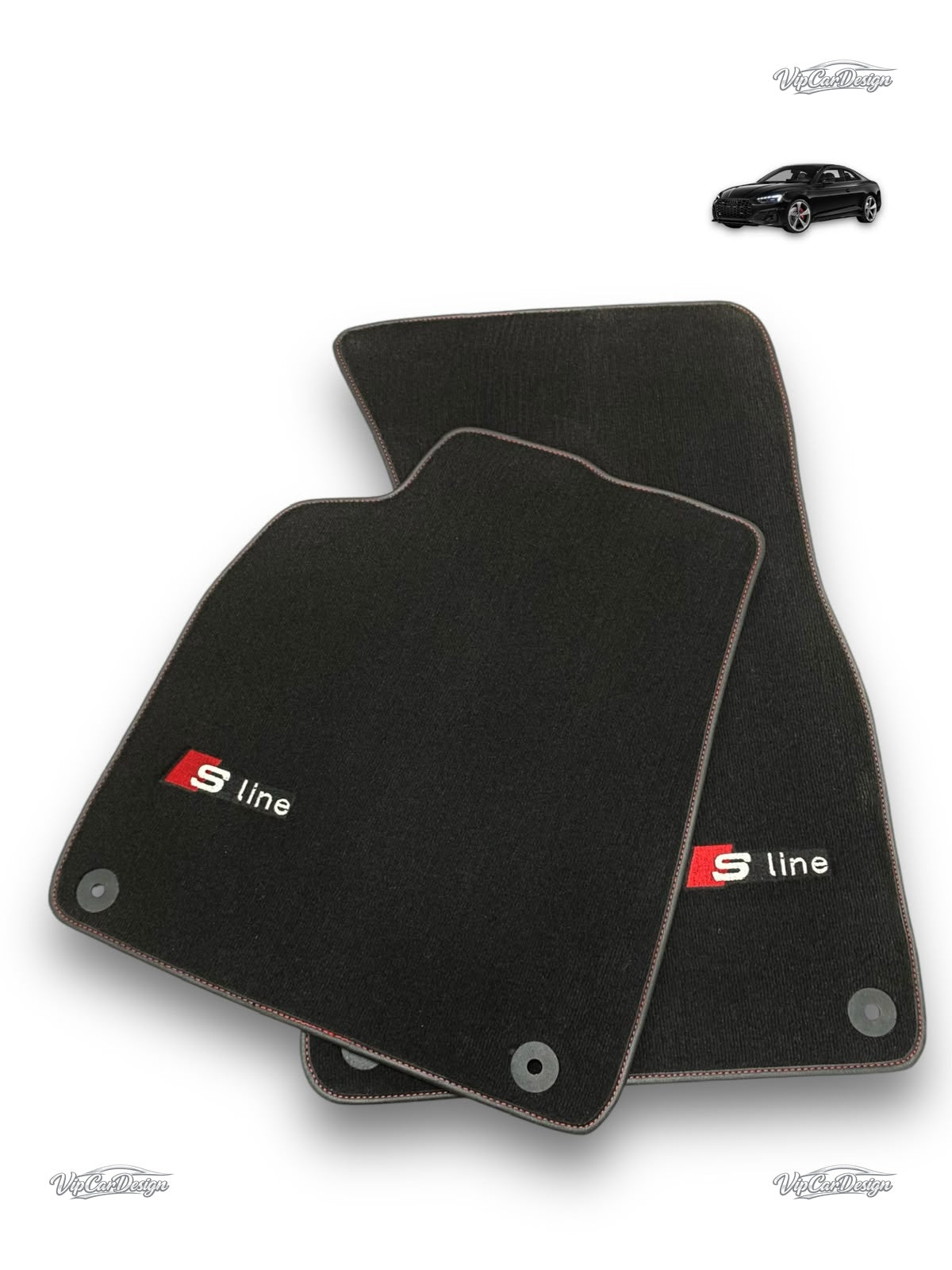Audi A4 - B5 Facelift Sedan (1999-2001) Custom Fit Floor Mats S-Line Logo - Rear Floor Mats | VipCarDesign