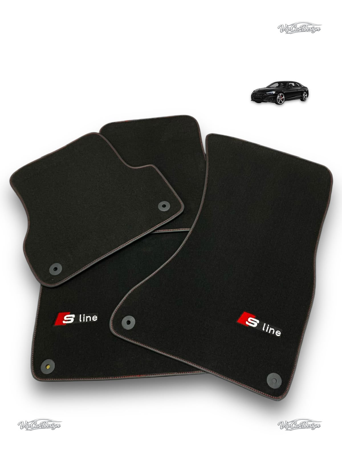 Audi A6 - C6 Avant (2004-2008) Custom Fit Floor Mats S-Line Logo - S-Line Logo Detail | VipCarDesign