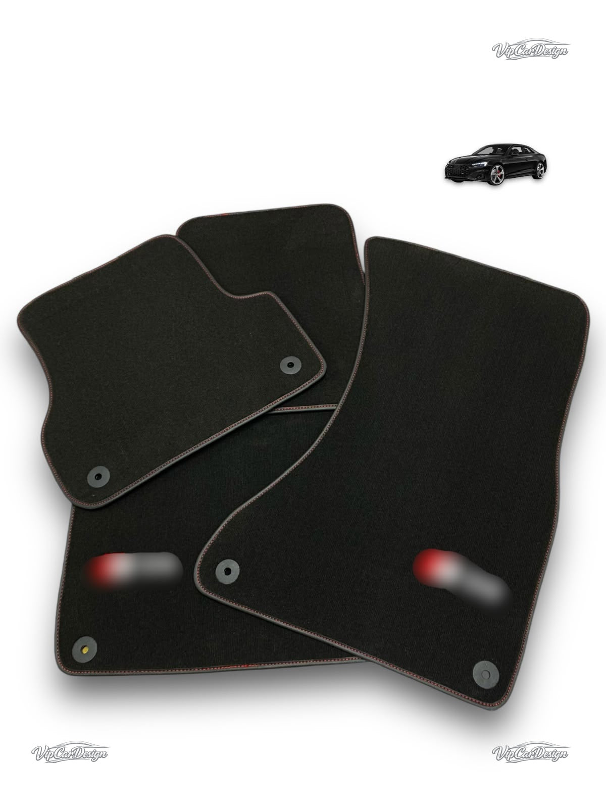 Audi A6 - C6 Avant (2004-2008) Custom Fit Floor Mats S-Line Logo - Close-Up Texture | VipCarDesign