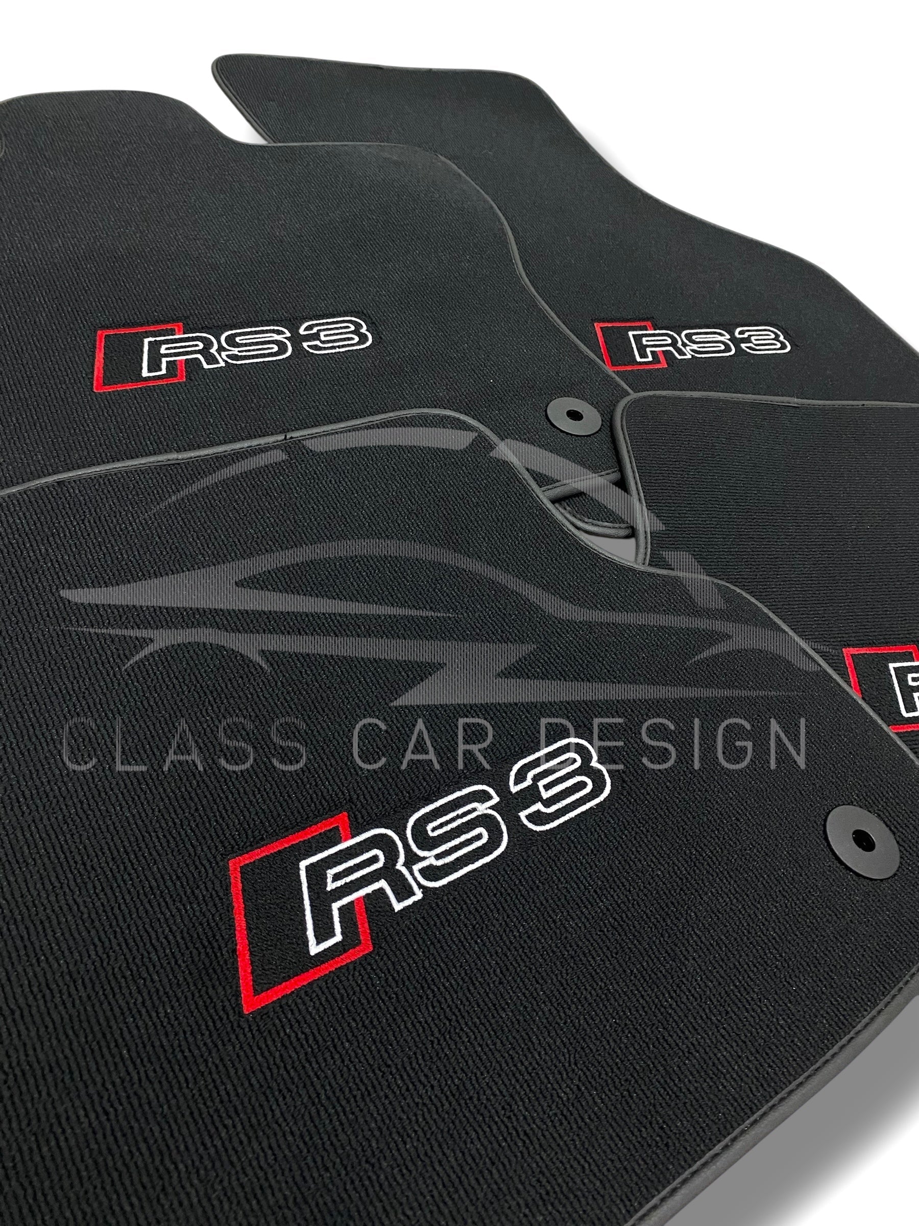 Audi RS3 Floor Mats (2013–2020) - Custom Fit Velour Luxury Carpet Set