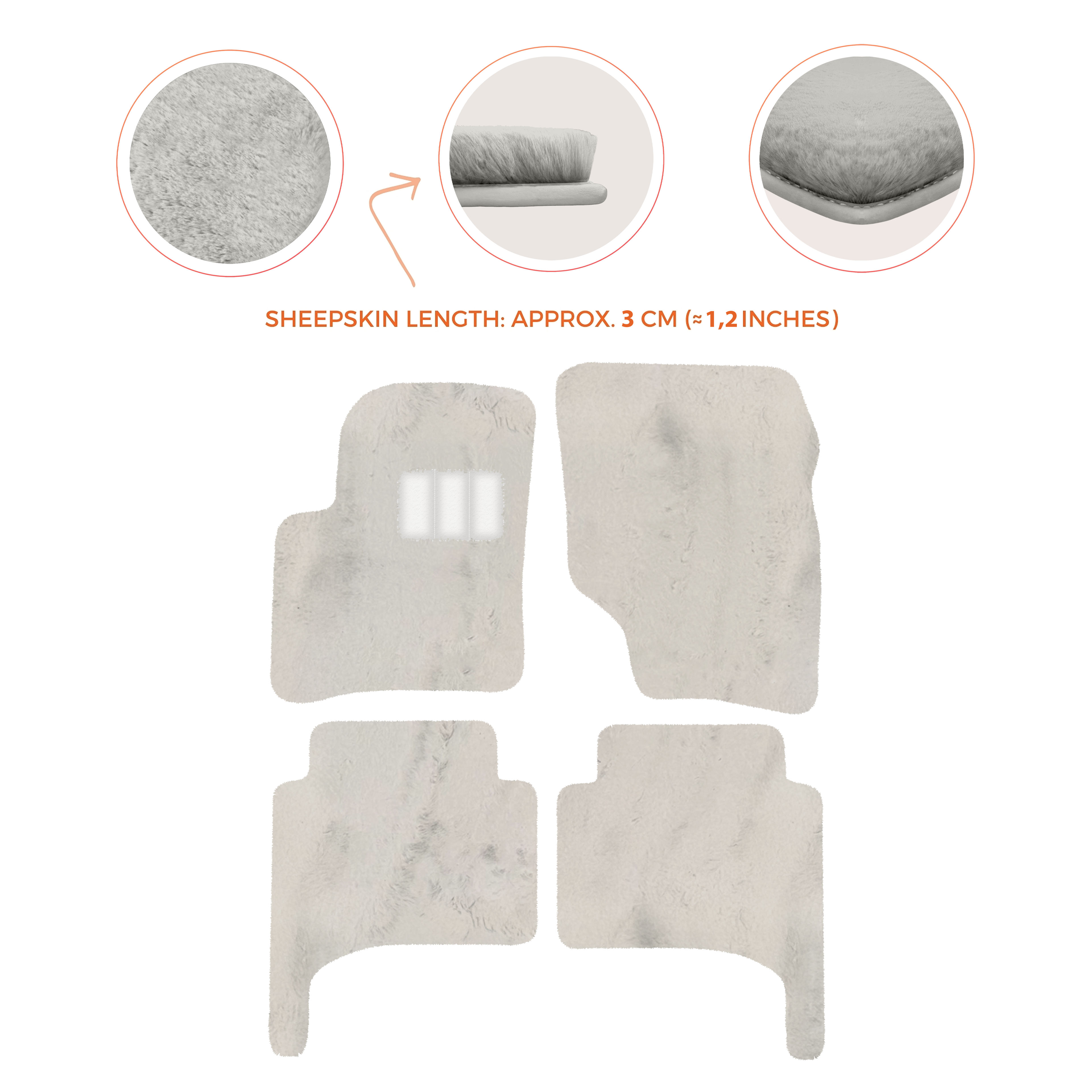 Porsche Cayenne (2003-2010) - Sheepskin Length, Various Color Options Custom Fit Premium Velour Floor Mats
