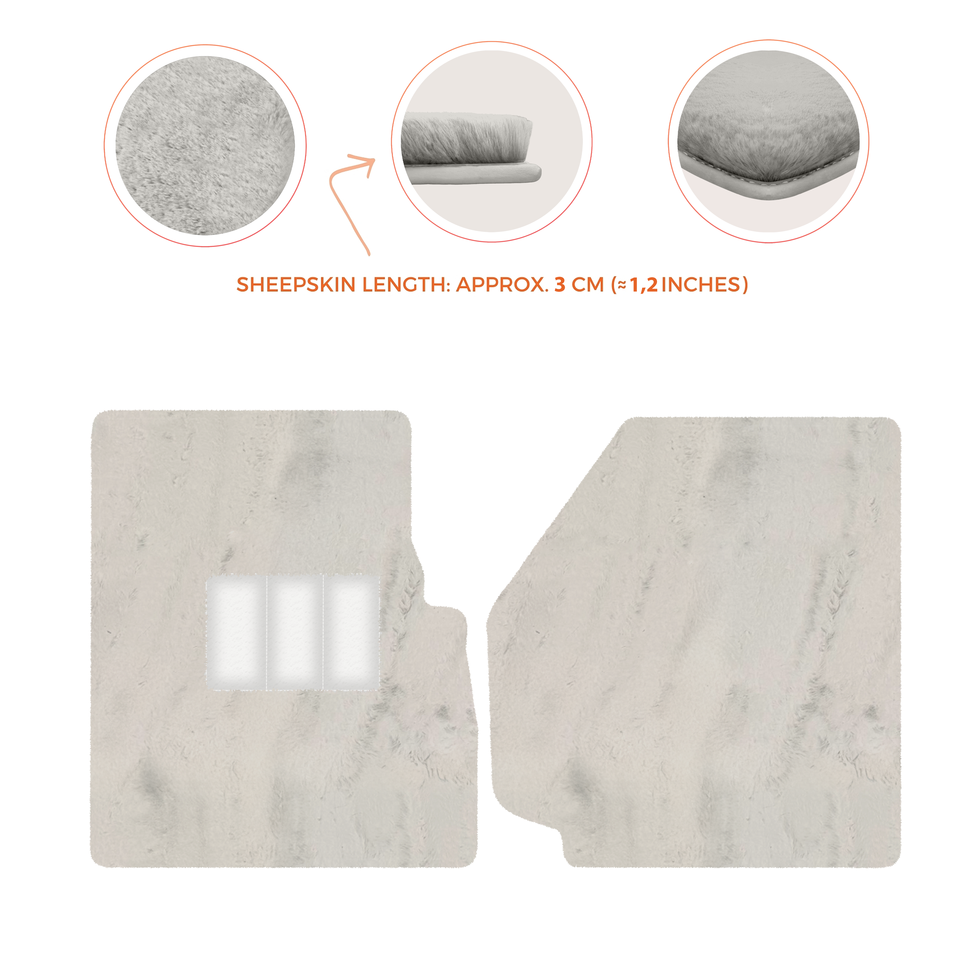 Land Rover Defender 90 (2007-2020) - Sheepskin Length, Various Color Options Custom Fit Premium Velour Floor Mats