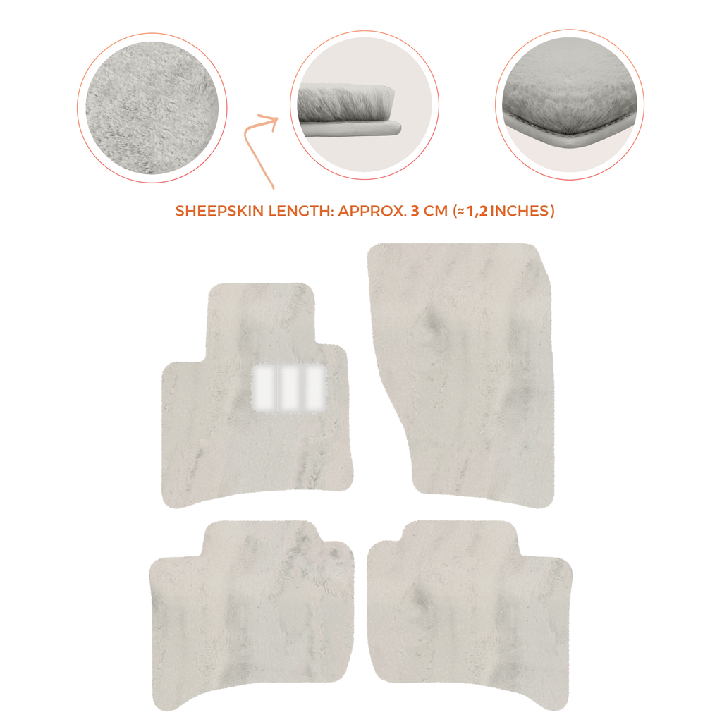 Porsche Cayenne (2010-2018) - Sheepskin Length, Various Color Options Custom Fit Premium Velour Floor Mats