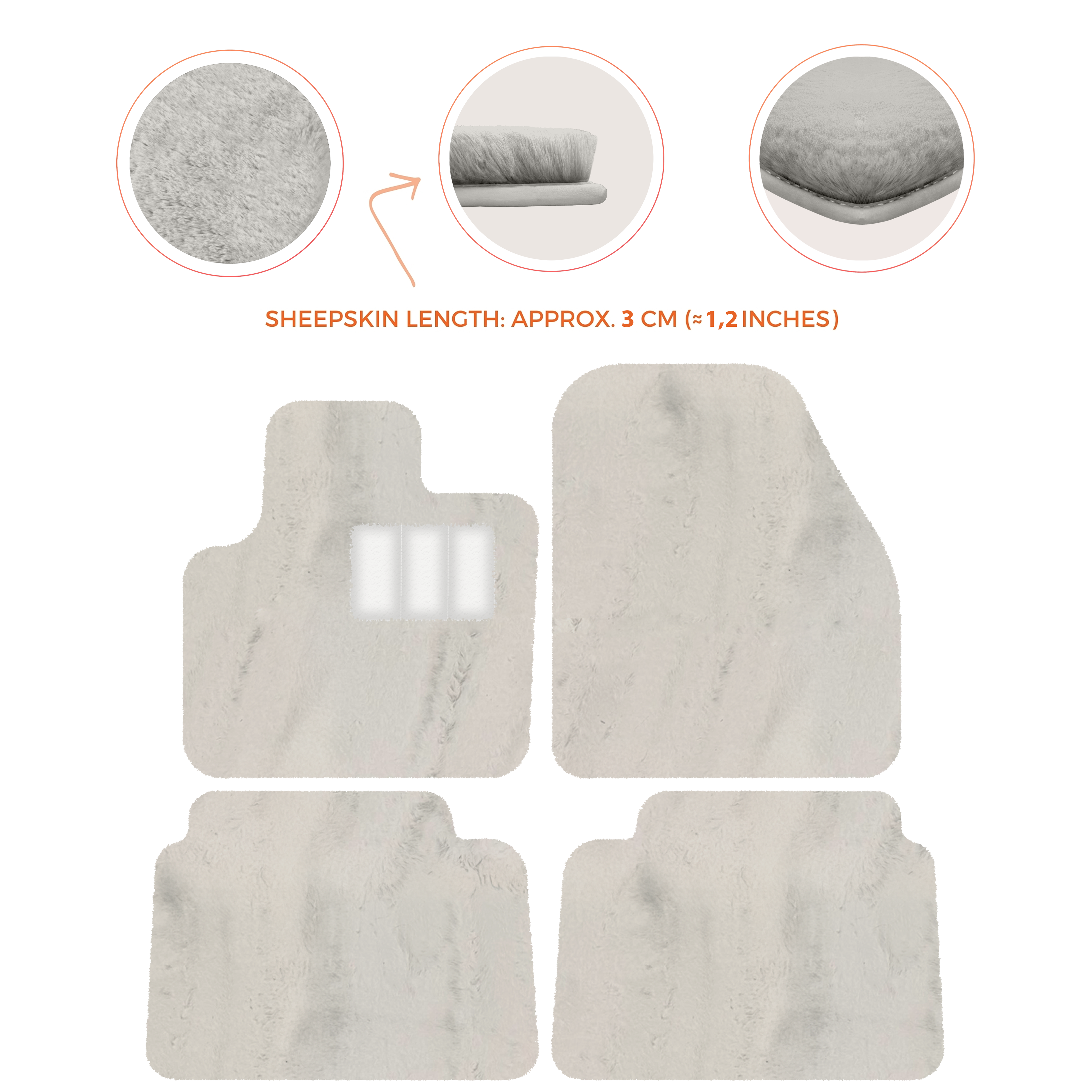 Land Rover Discovery Sport (2019-2026) - Sheepskin Length, Various Color Options Custom Fit Premium Velour Floor Mats