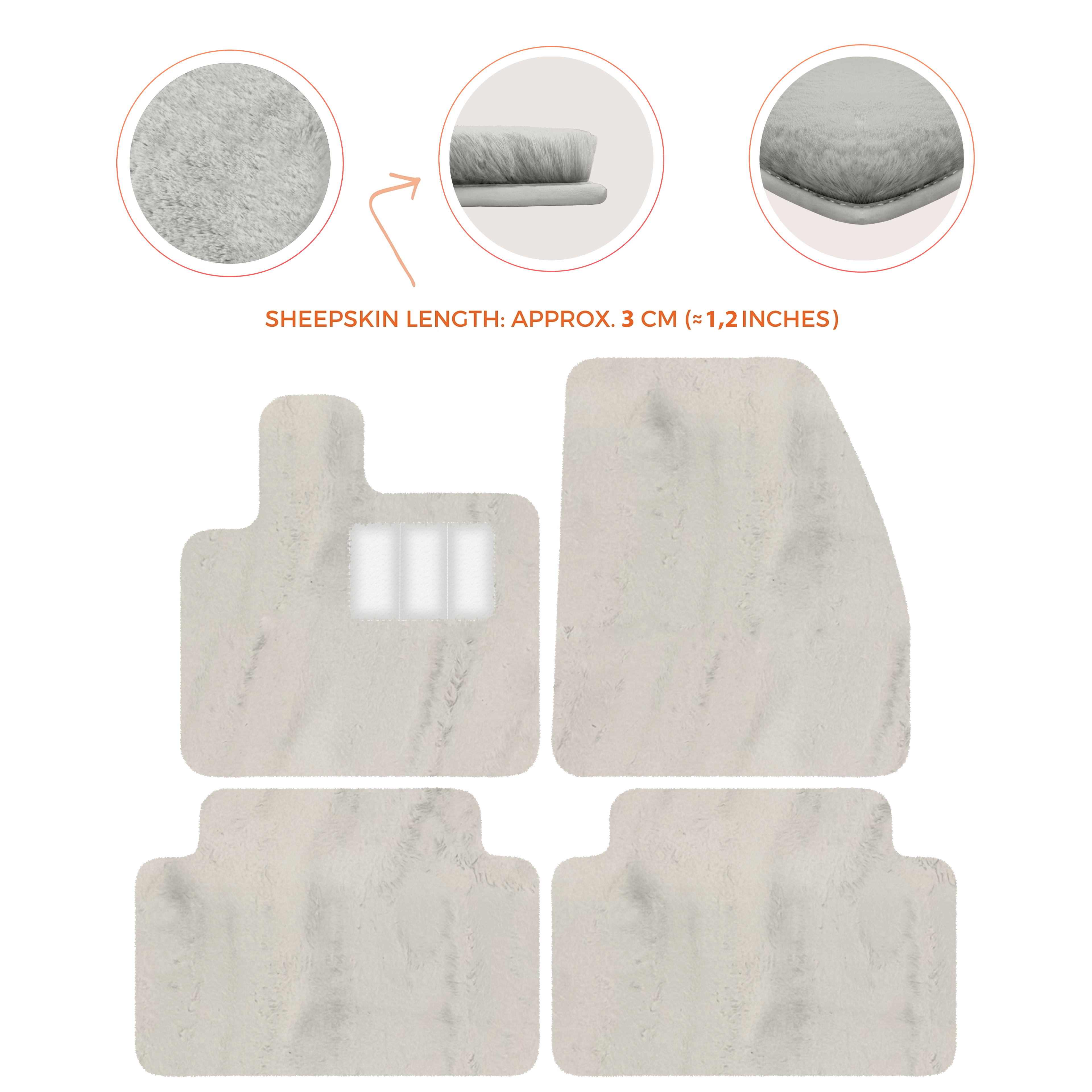 Range Rover Evoque (2019-2024) 5-Doors - Sheepskin Length, Various Color Options Custom Fit Premium Velour Floor Mats