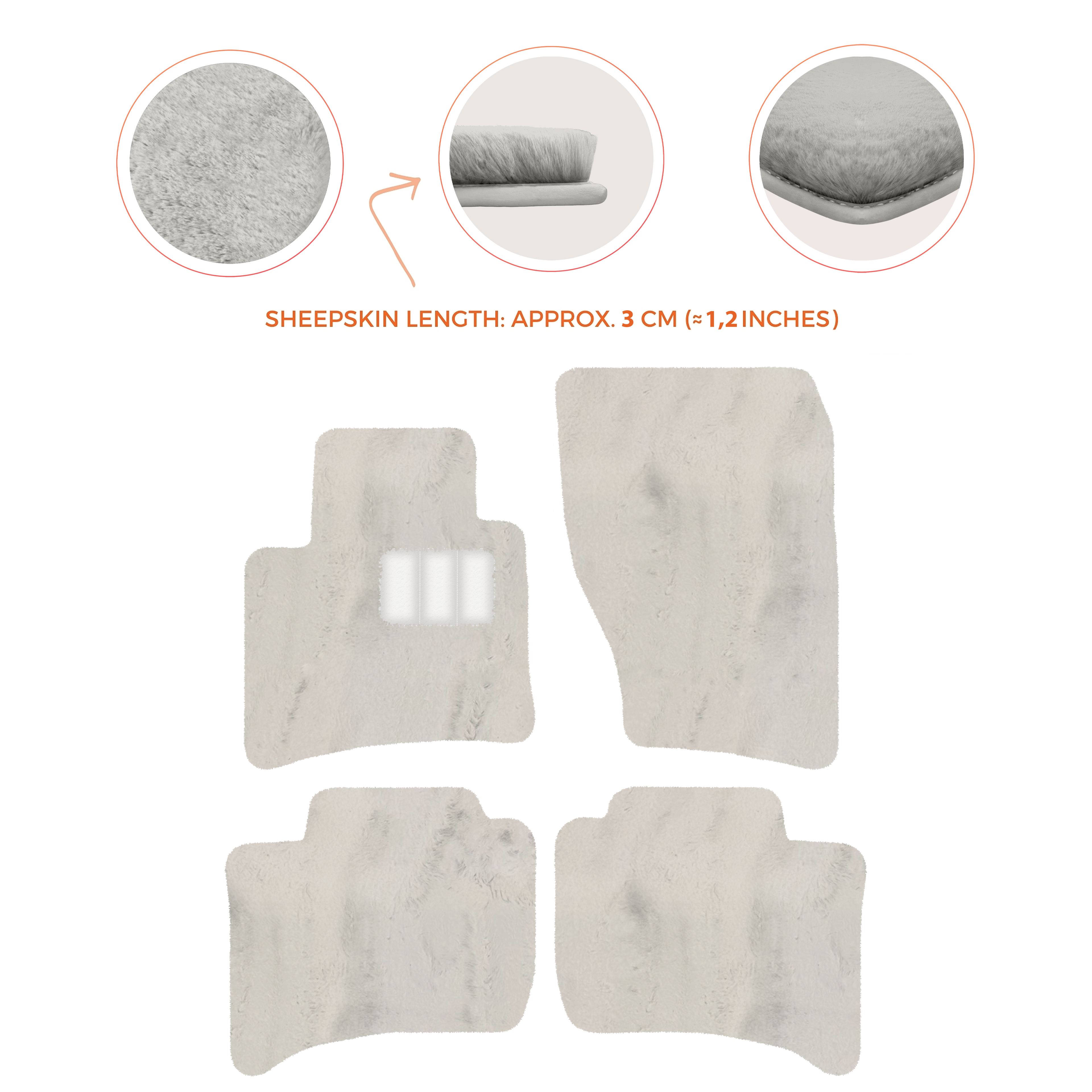 Porsche Cayenne (2010-2018) - Sheepskin Length, Various Color Options Custom Fit Premium Velour Floor Mats