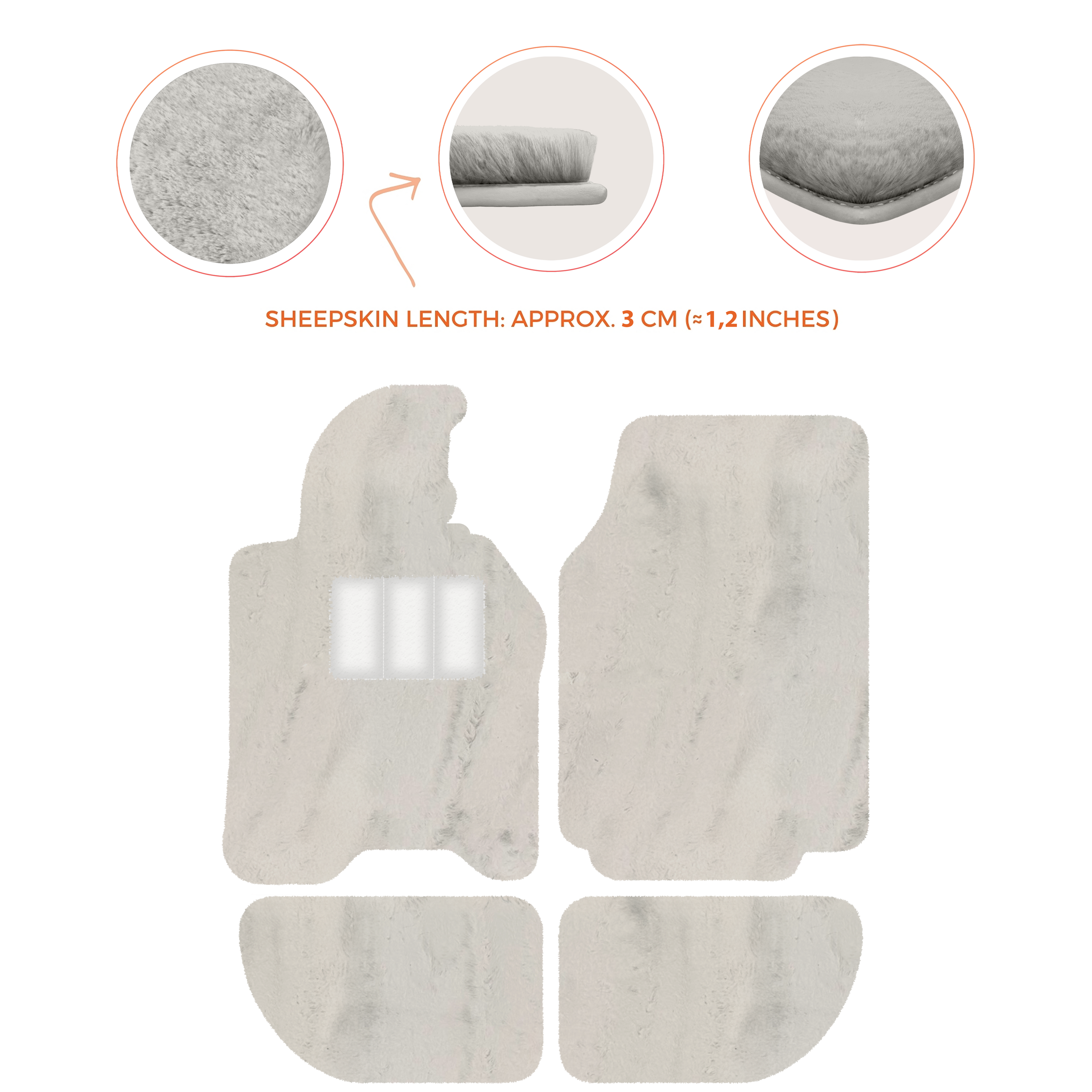 Porsche 944 (1981-1991) - Sheepskin Length, Various Color Options Custom Fit Premium Velour Floor Mats