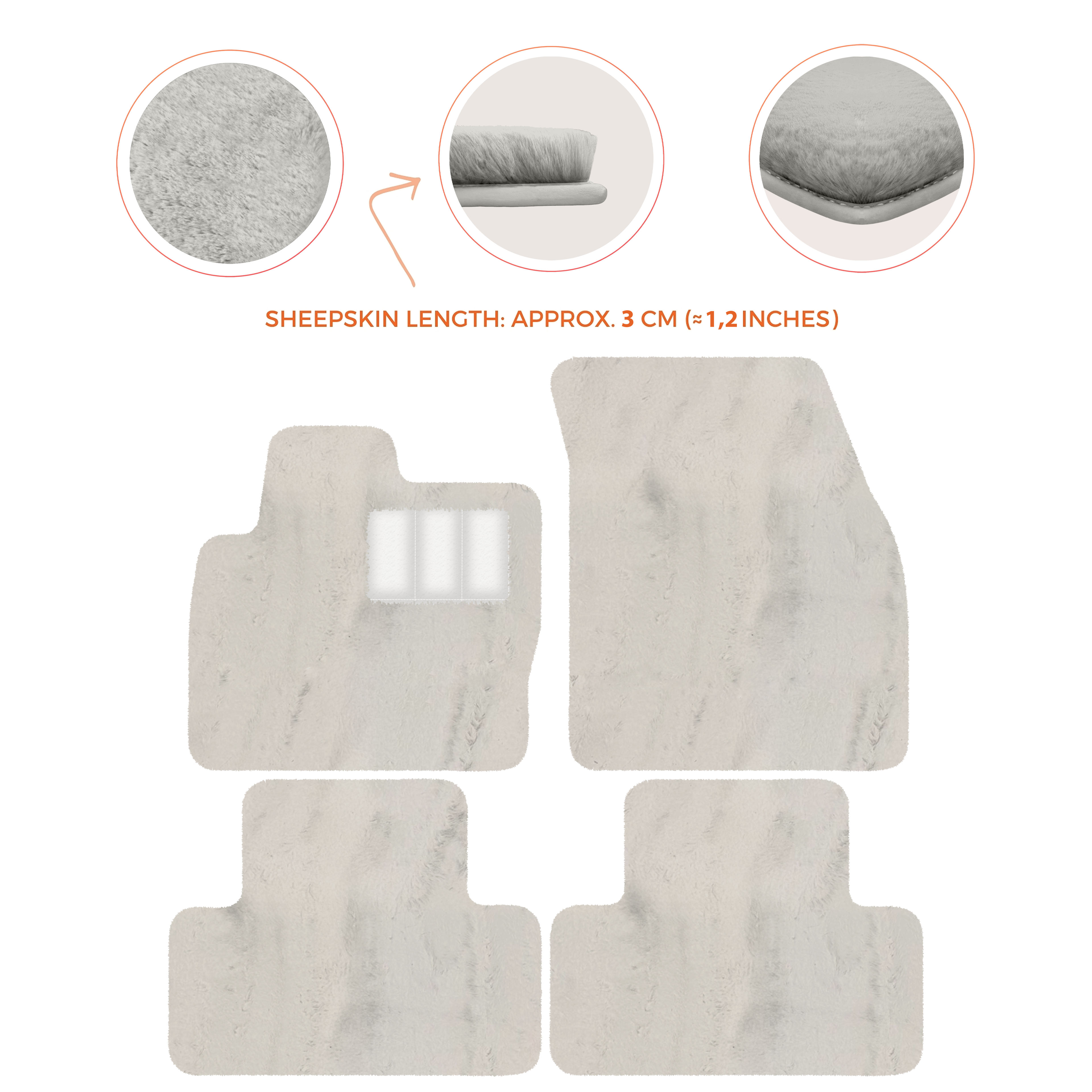 Range Rover Evoque (2015-2019) 5-Doors - Sheepskin Length, Various Color Options Custom Fit Premium Velour Floor Mats