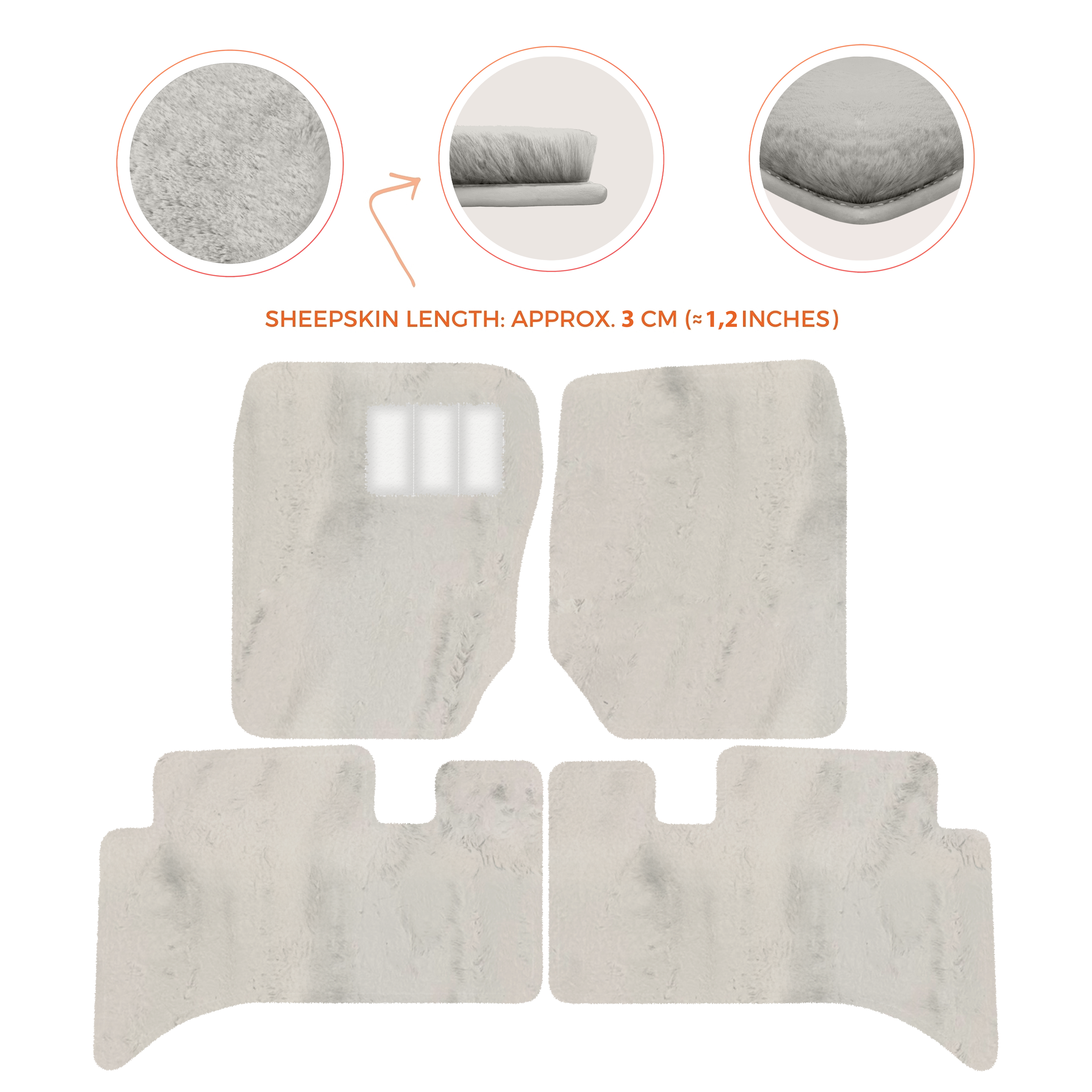 Range Rover (1994-2002) - Sheepskin Length, Various Color Options Custom Fit Premium Velour Floor Mats