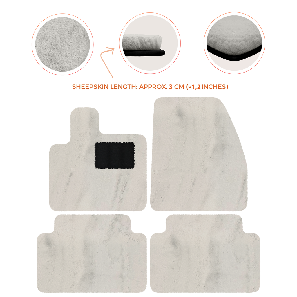 Range Rover Evoque (2019-2024) 5-Doors - Sheepskin Length, Various Color Options Custom Fit Premium Velour Floor Mats