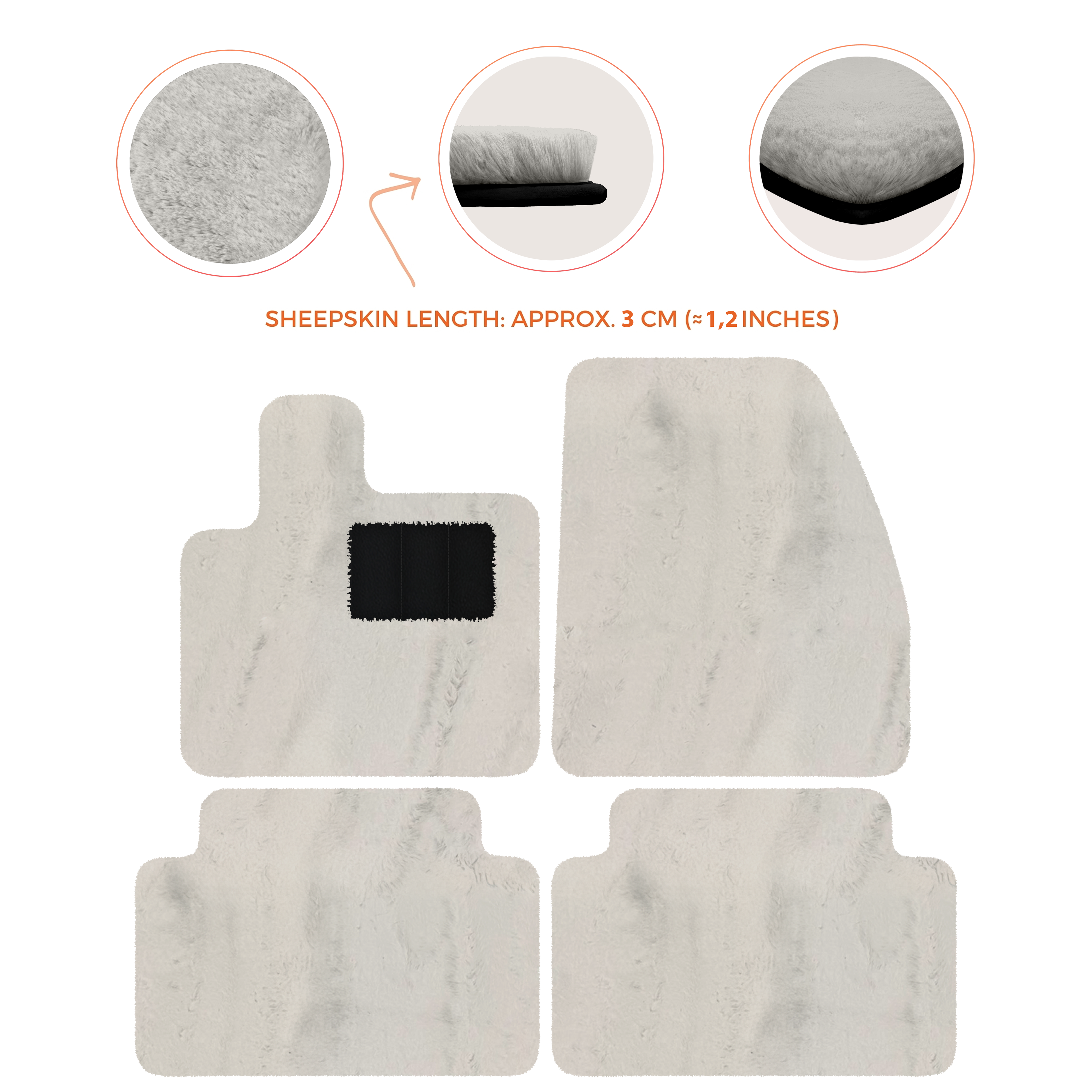 Range Rover Evoque (2019-2024) 5-Doors - Sheepskin Length, Various Color Options Custom Fit Premium Velour Floor Mats