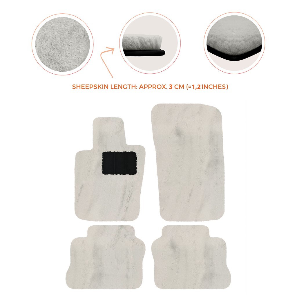 Porsche Panamera (2009-2016) - Sheepskin Length, Various Color Options Custom Fit Premium Velour Floor Mats