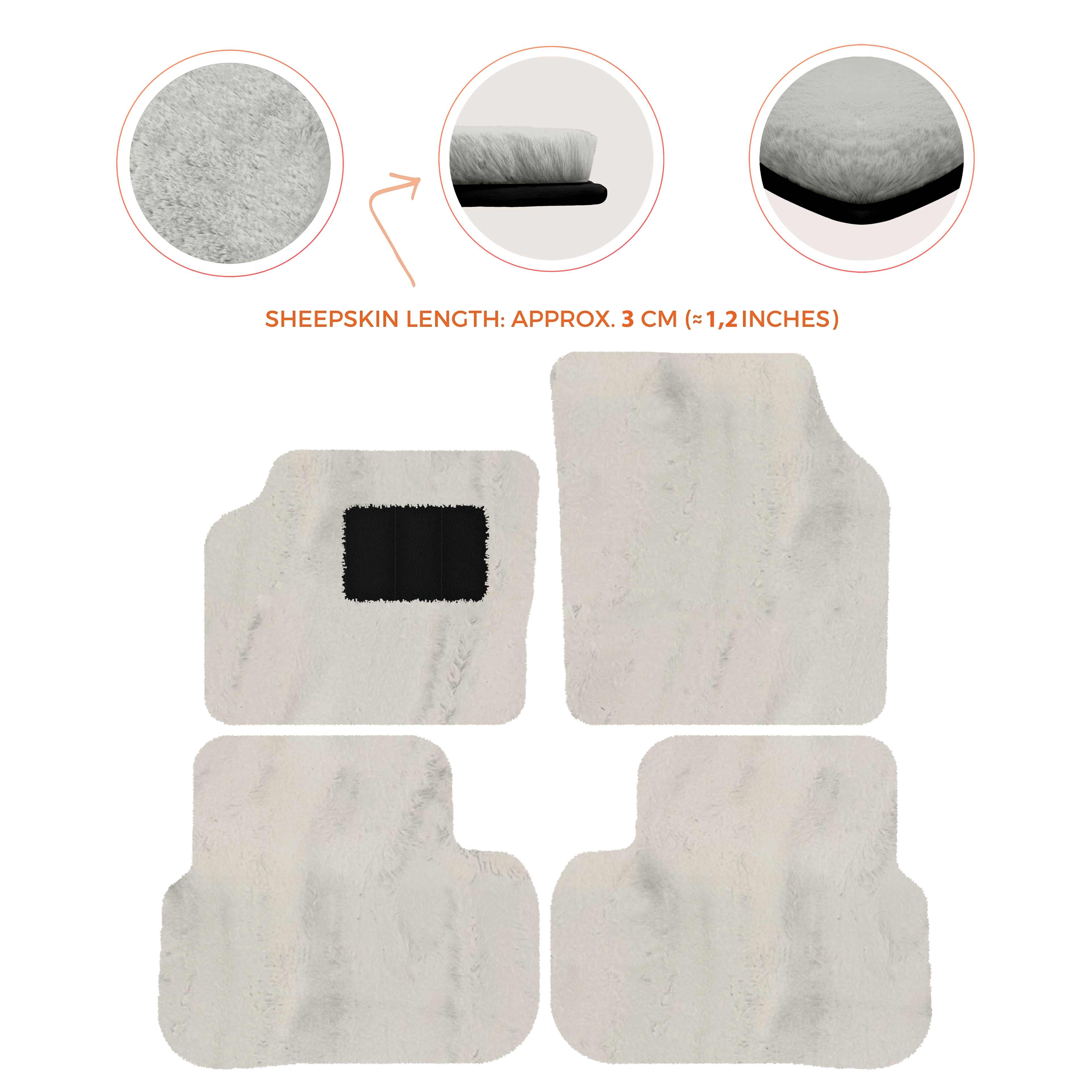Land Rover Discovery Sport (2015-2019) - Sheepskin Length, Various Color Options Custom Fit Premium Velour Floor Mats