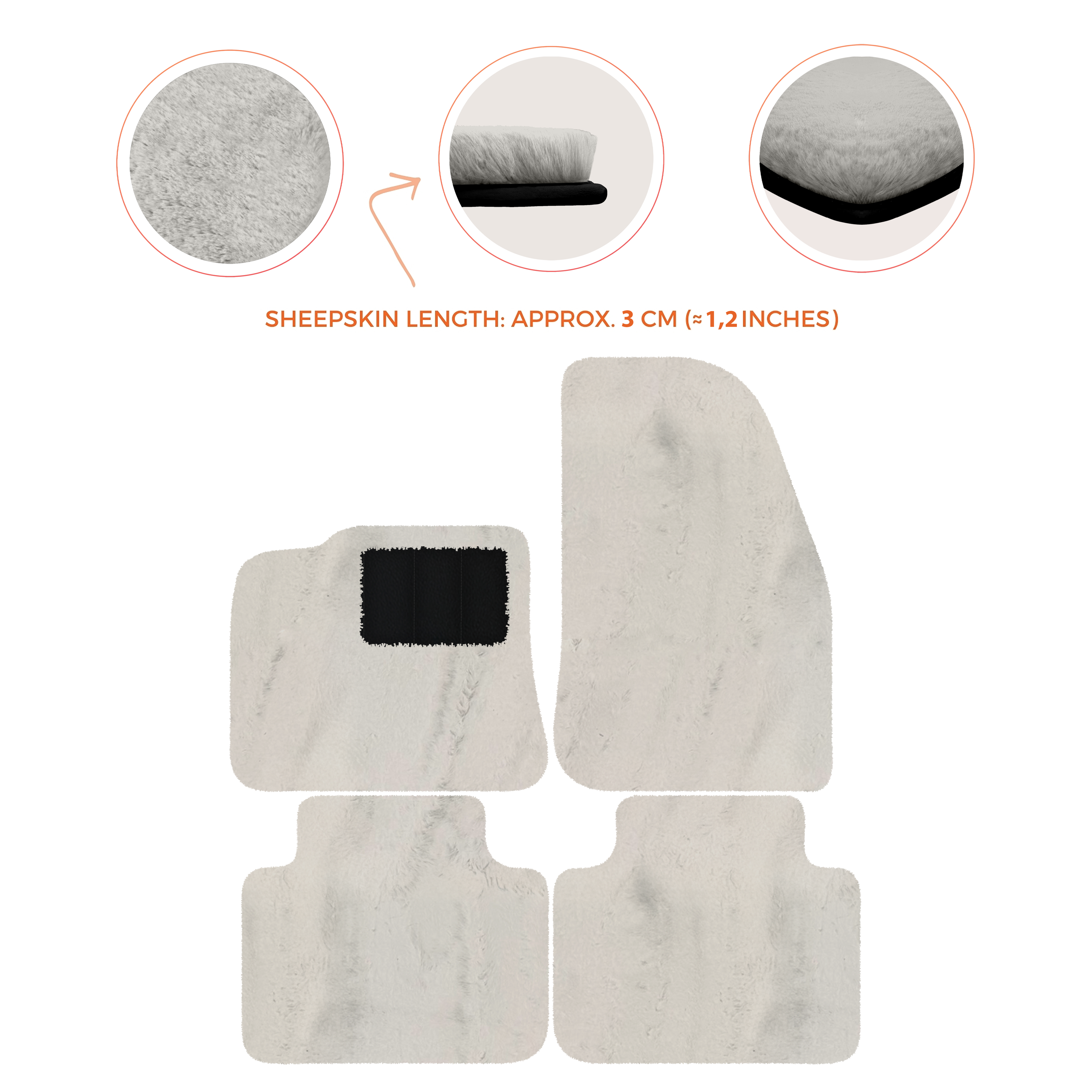 Porsche Cayenne (2018-2023) - Sheepskin Length, Various Color Options Custom Fit Premium Velour Floor Mats