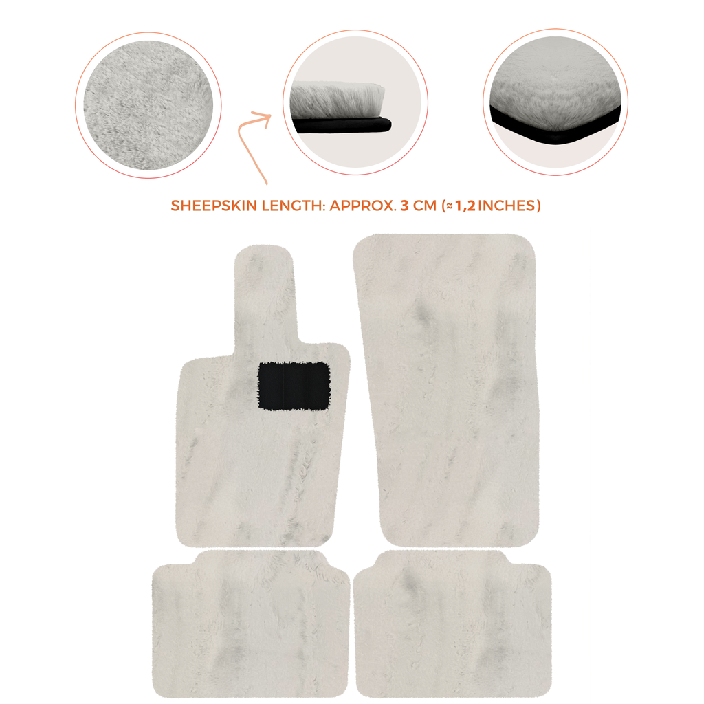 Porsche Panamera (2017-2023) - Sheepskin Length, Various Color Options Custom Fit Premium Velour Floor Mats