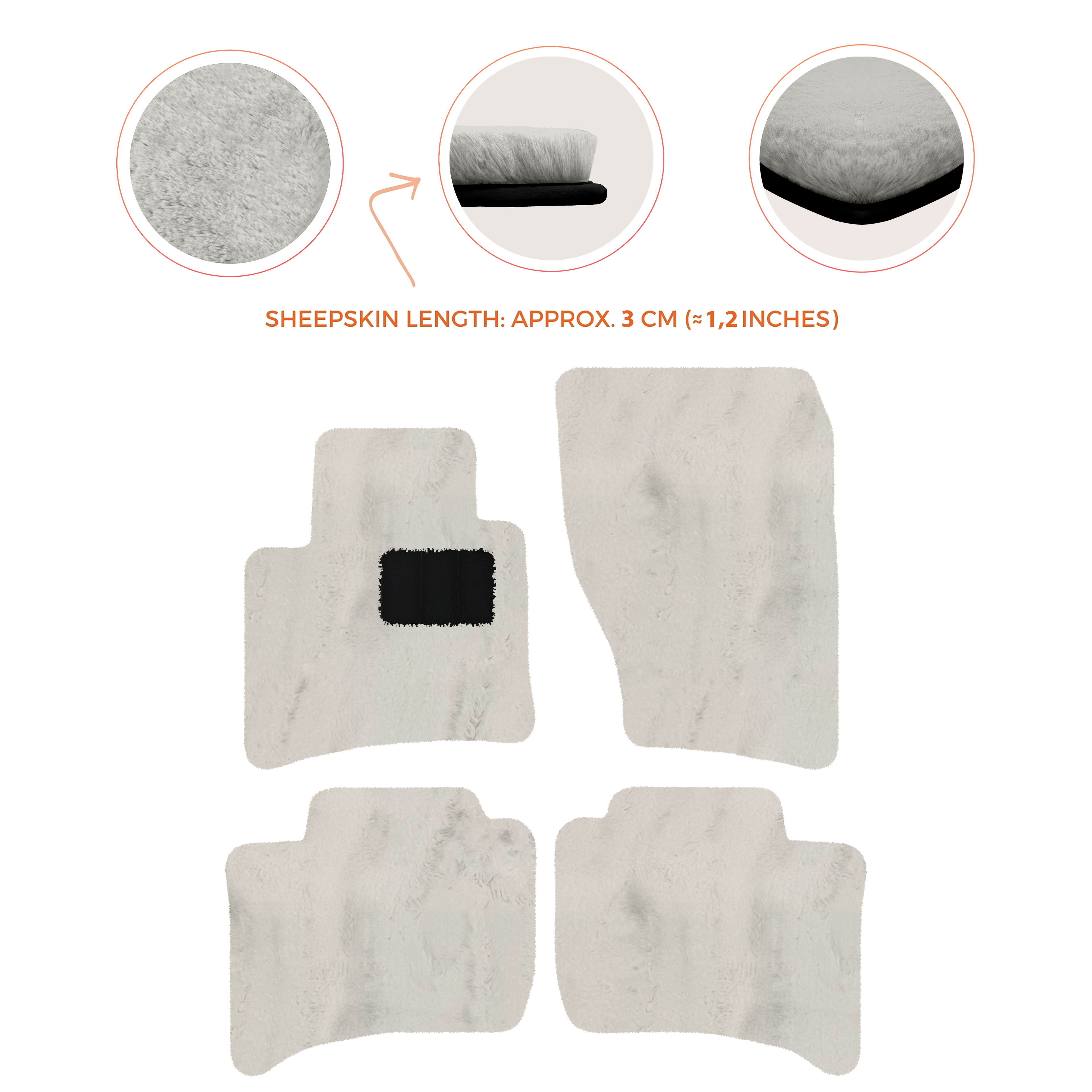 Porsche Cayenne (2010-2018) - Sheepskin Length, Various Color Options Custom Fit Premium Velour Floor Mats