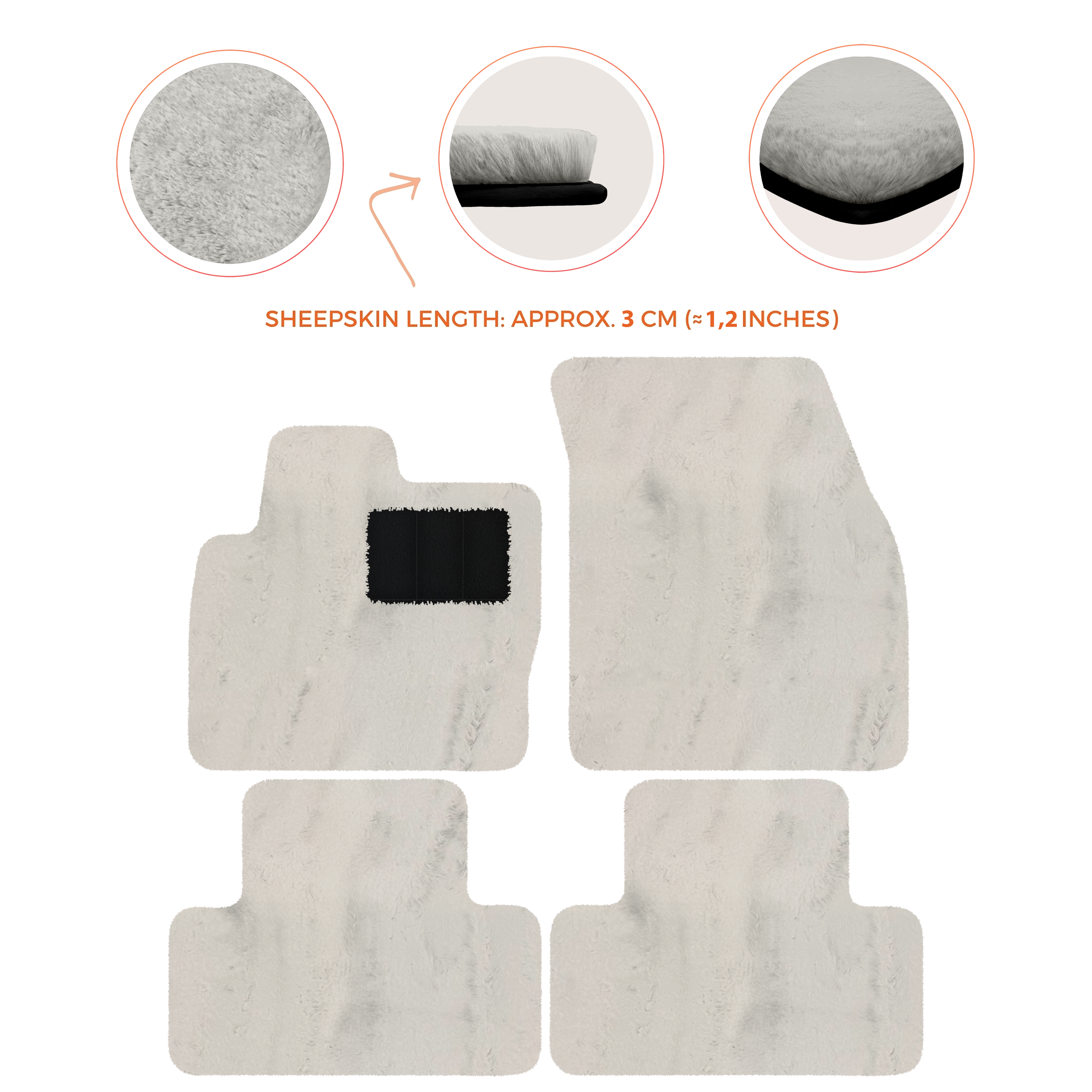 Range Rover Evoque (2015-2019) 5-Doors - Sheepskin Length, Various Color Options Custom Fit Premium Velour Floor Mats