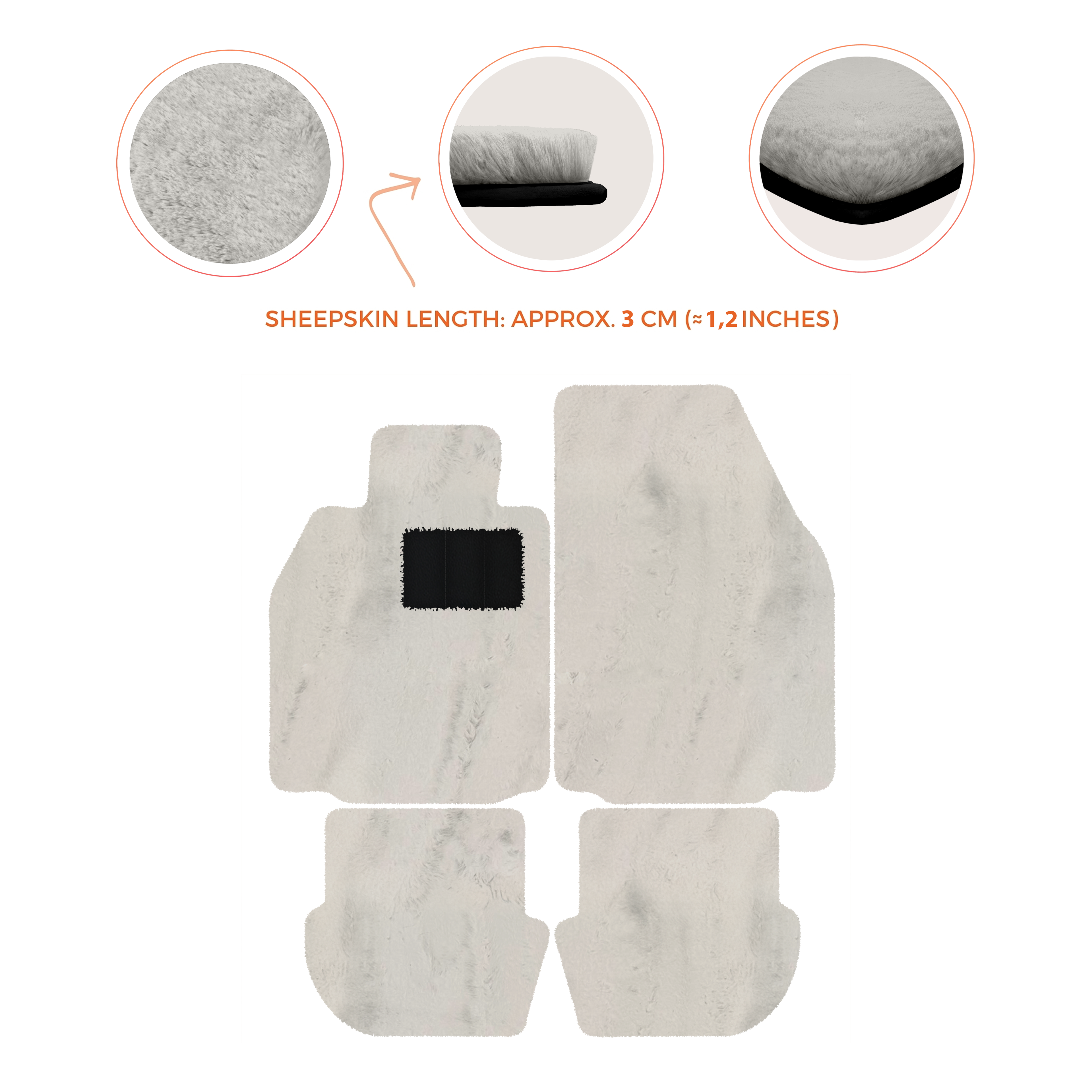Porsche 911 - 997 (2004-2012) - Sheepskin Length, Various Color Options Custom Fit Premium Velour Floor Mats
