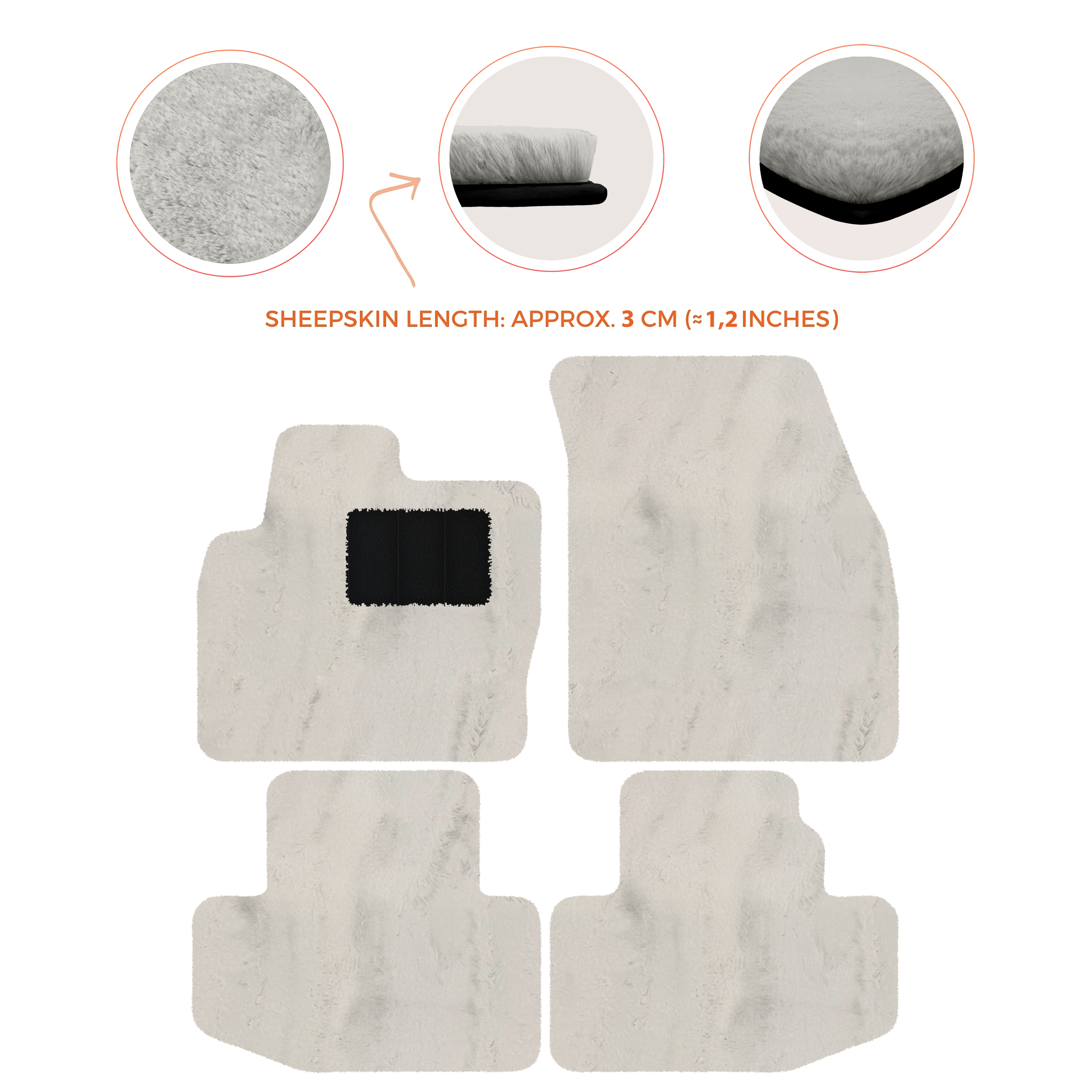 Range Rover Evoque (2016-2024) Convertible - Sheepskin Length, Various Color Options Custom Fit Premium Velour Floor Mats