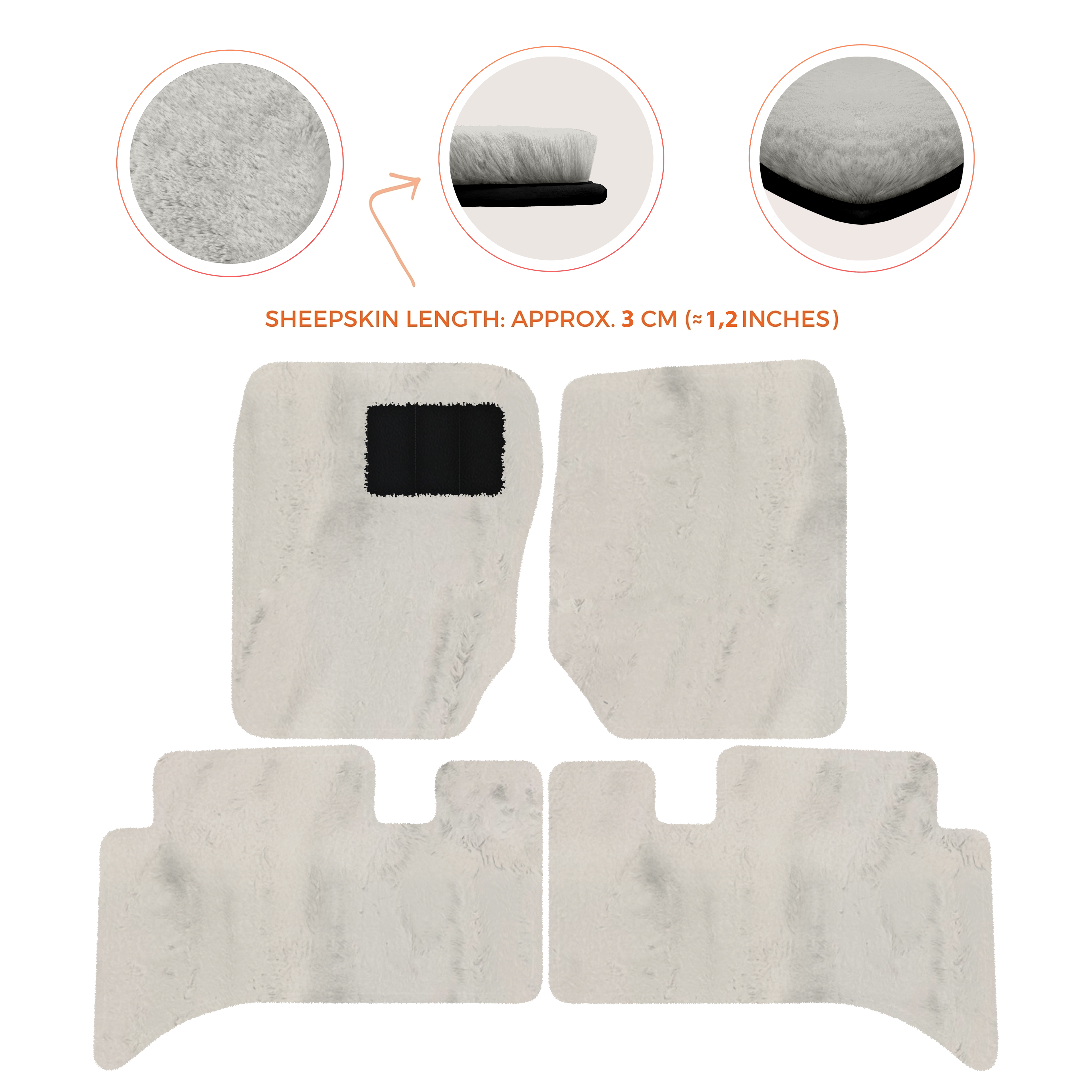 Range Rover (1994-2002) - Sheepskin Length, Various Color Options Custom Fit Premium Velour Floor Mats