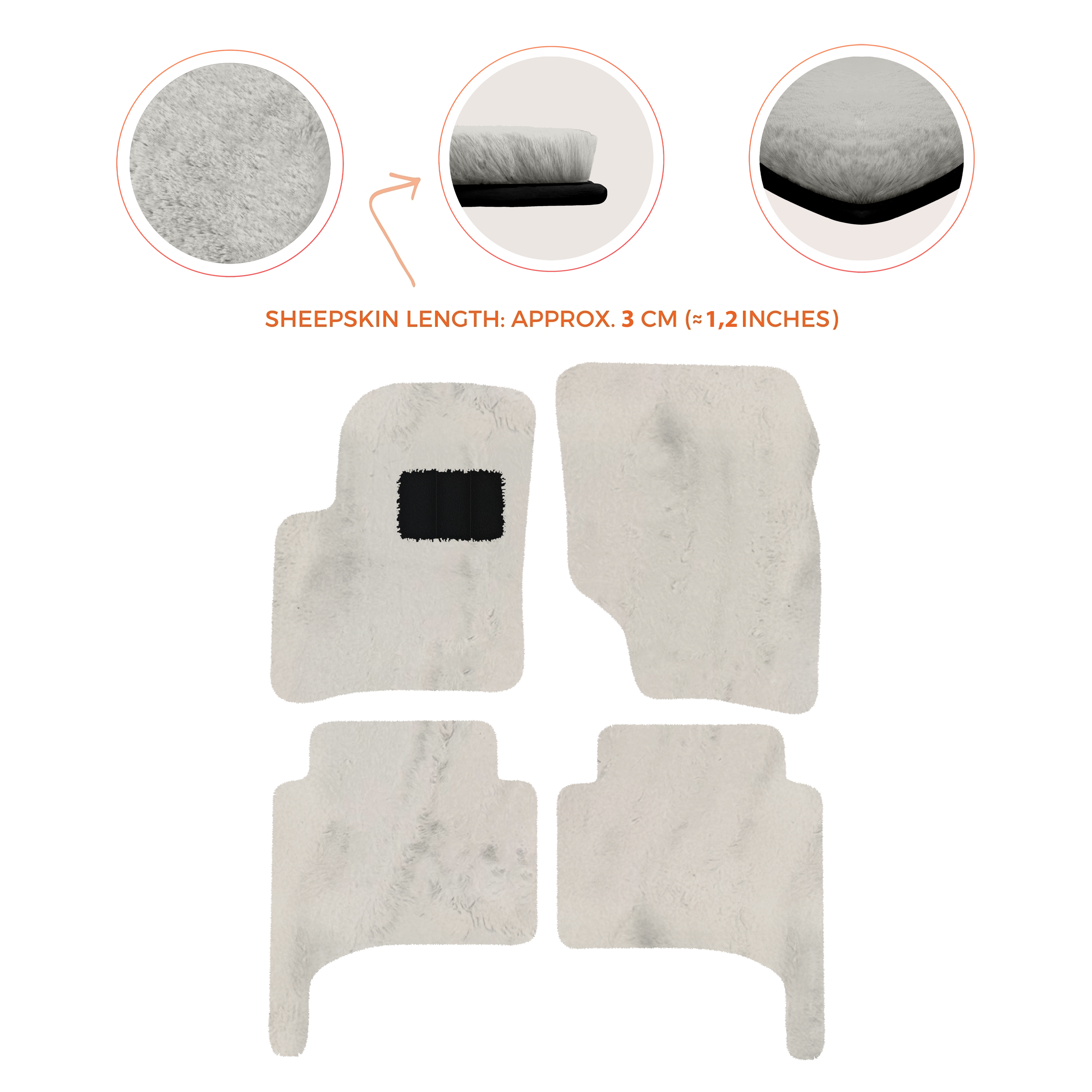 Porsche Cayenne (2003-2010) - Sheepskin Length, Various Color Options Custom Fit Premium Velour Floor Mats