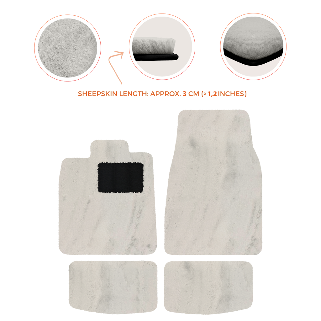 Porsche Taycan (2019-2023) - Sheepskin Length, Various Color Options Custom Fit Premium Velour Floor Mats