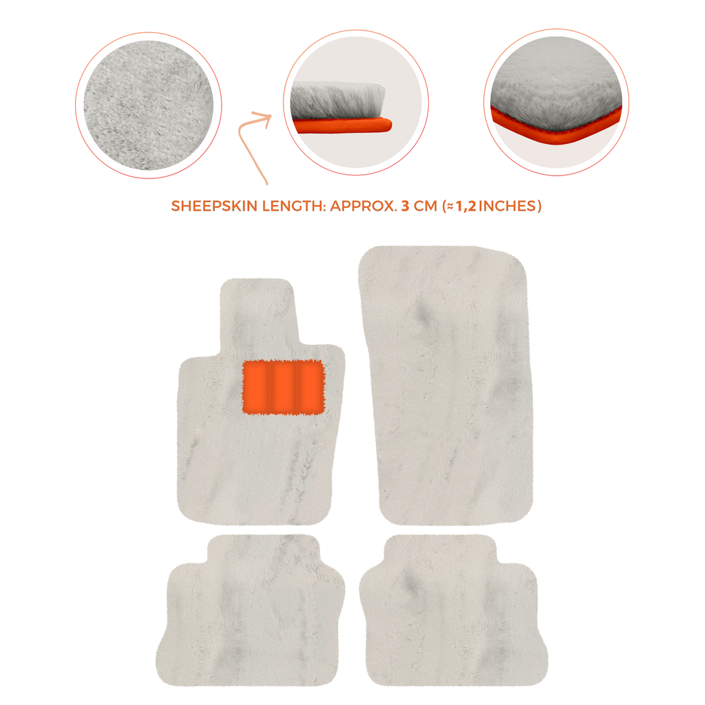 Porsche Panamera (2009-2016) - Sheepskin Length, Various Color Options Custom Fit Premium Velour Floor Mats
