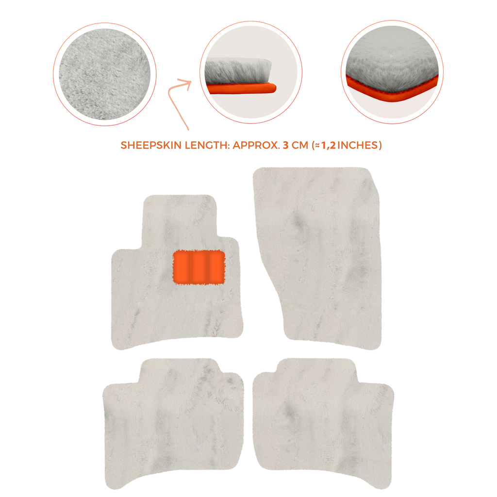 Porsche Cayenne (2010-2018) - Sheepskin Length, Various Color Options Custom Fit Premium Velour Floor Mats