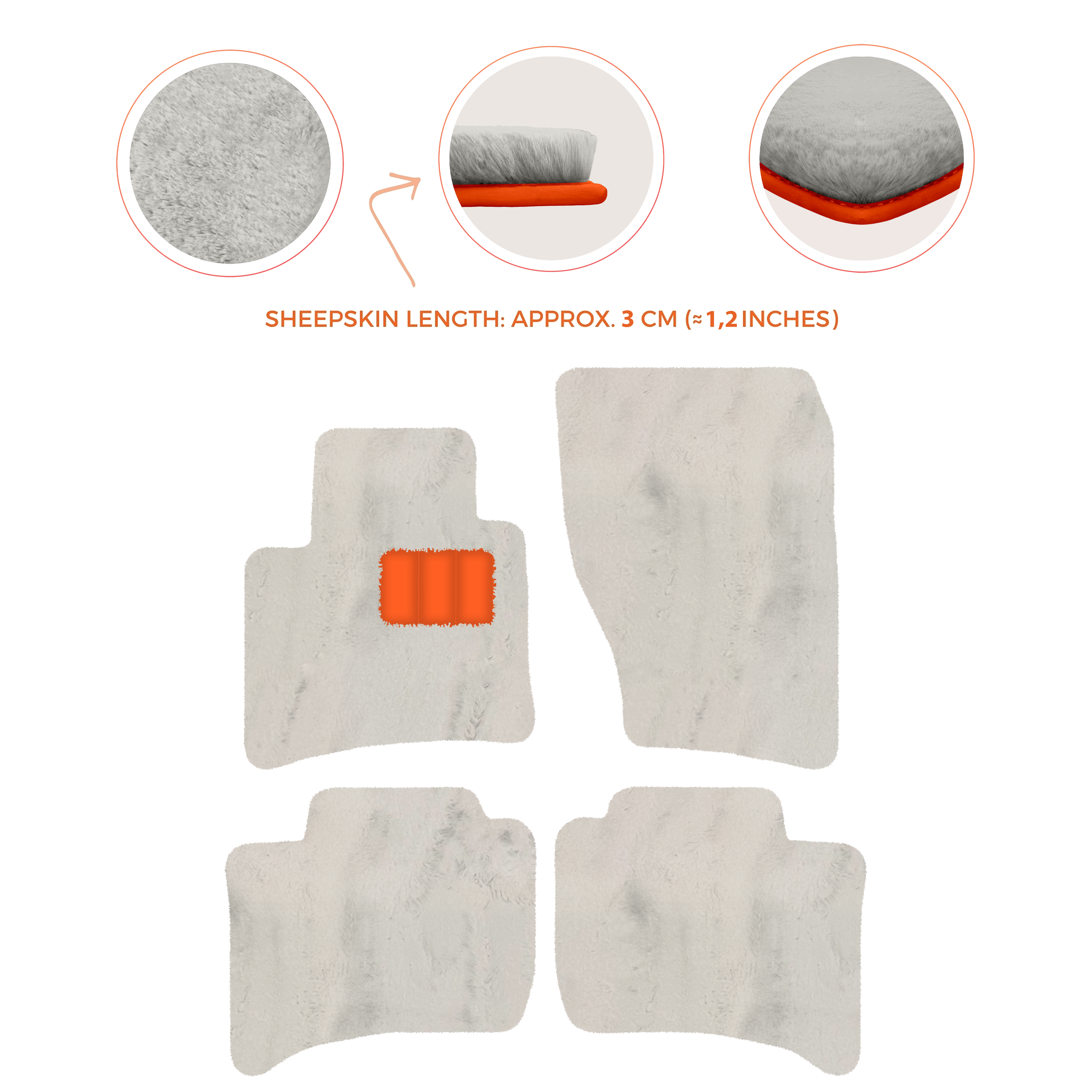 Porsche Cayenne (2010-2018) - Sheepskin Length, Various Color Options Custom Fit Premium Velour Floor Mats