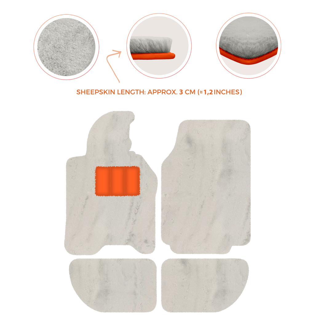 Porsche 944 (1981-1991) - Sheepskin Length, Various Color Options Custom Fit Premium Velour Floor Mats