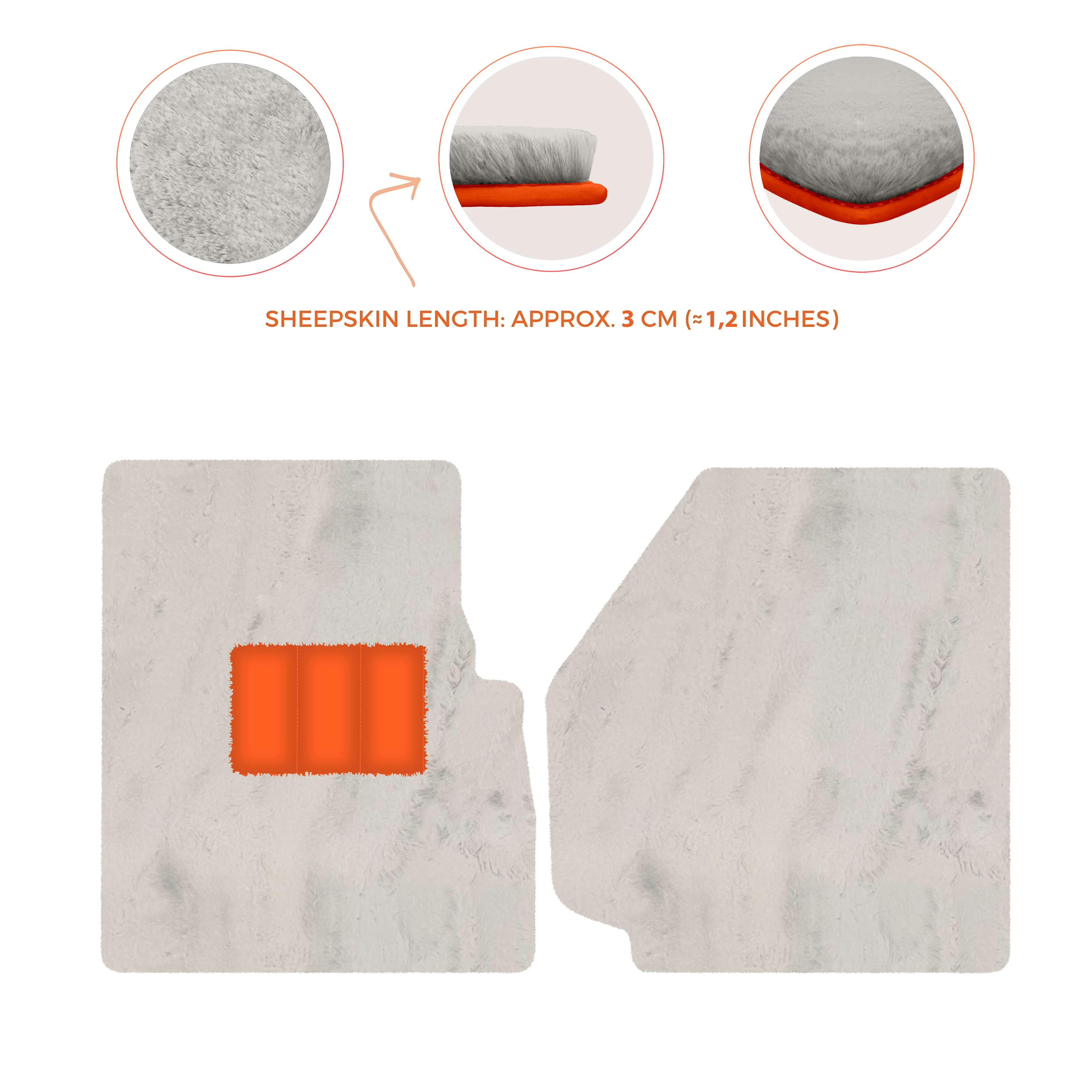 Land Rover Defender 90 (2007-2020) - Sheepskin Length, Various Color Options Custom Fit Premium Velour Floor Mats