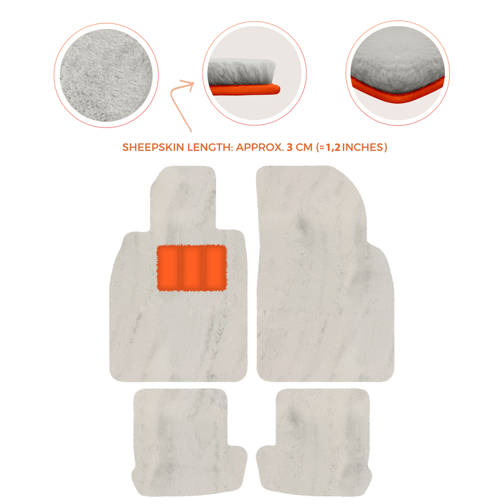 Porsche 911 - 991 (2012-2019) - Sheepskin Length, Various Color Options Custom Fit Premium Velour Floor Mats