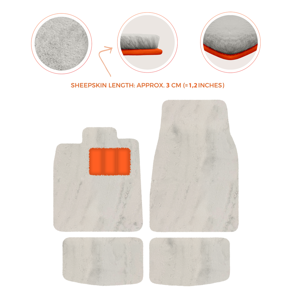 Porsche Taycan (2019-2023) - Sheepskin Length, Various Color Options Custom Fit Premium Velour Floor Mats