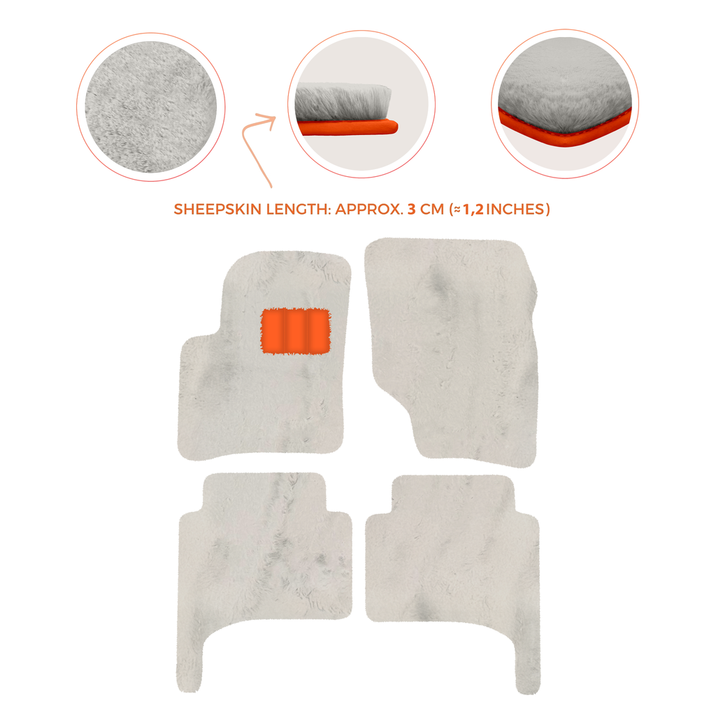 Porsche Cayenne (2003-2010) - Sheepskin Length, Various Color Options Custom Fit Premium Velour Floor Mats