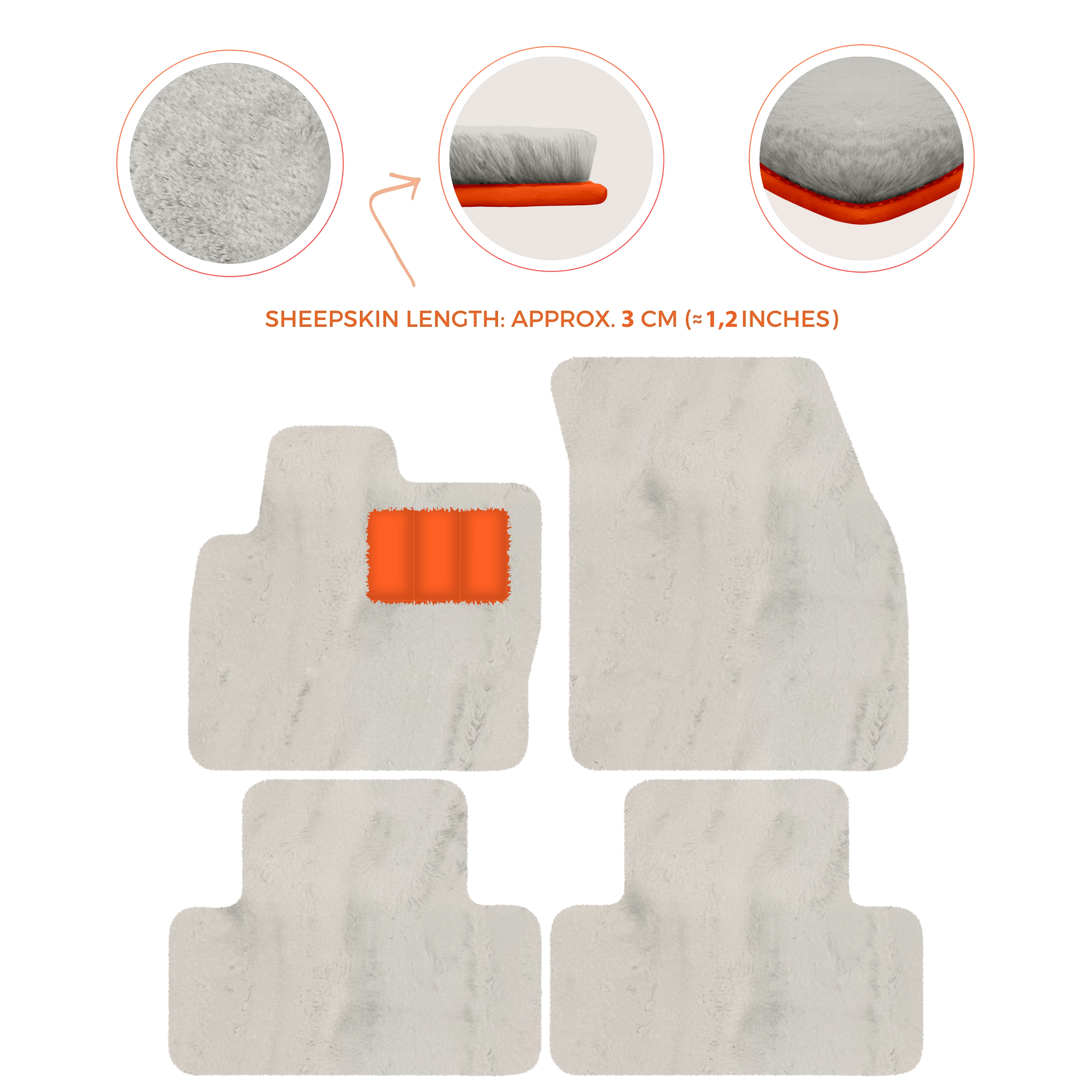 Range Rover Evoque (2015-2019) 5-Doors - Sheepskin Length, Various Color Options Custom Fit Premium Velour Floor Mats