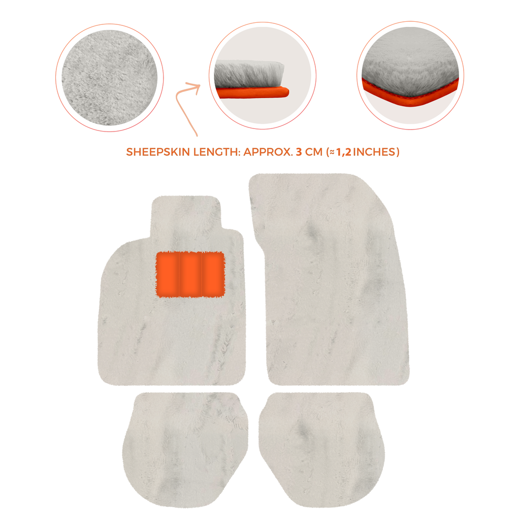 Porsche 911-993 (1993-1998) - Sheepskin Length, Various Color Options Custom Fit Premium Velour Floor Mats