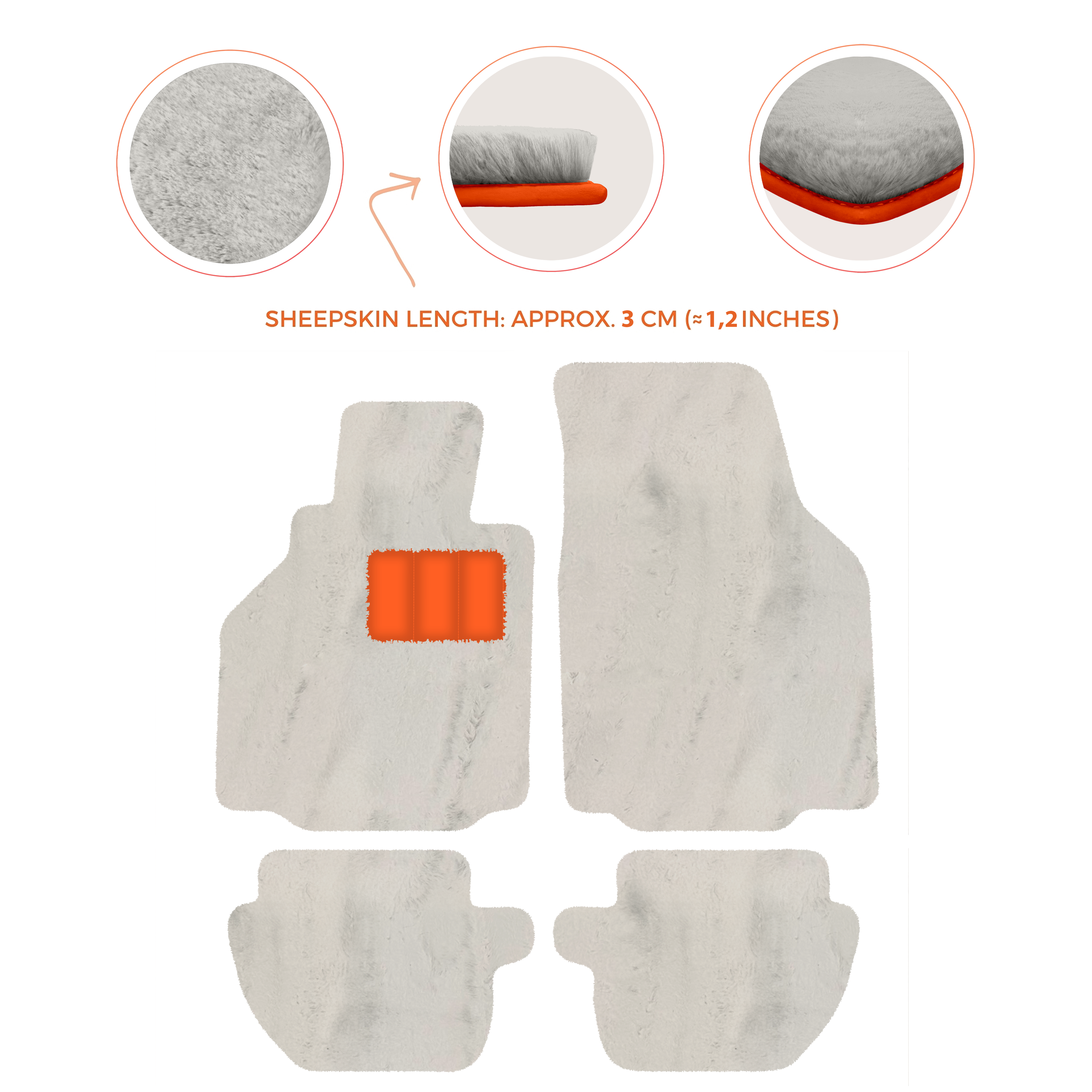 Porsche 911 - 996 (1998-2004) - Sheepskin Length, Various Color Options Custom Fit Premium Velour Floor Mats