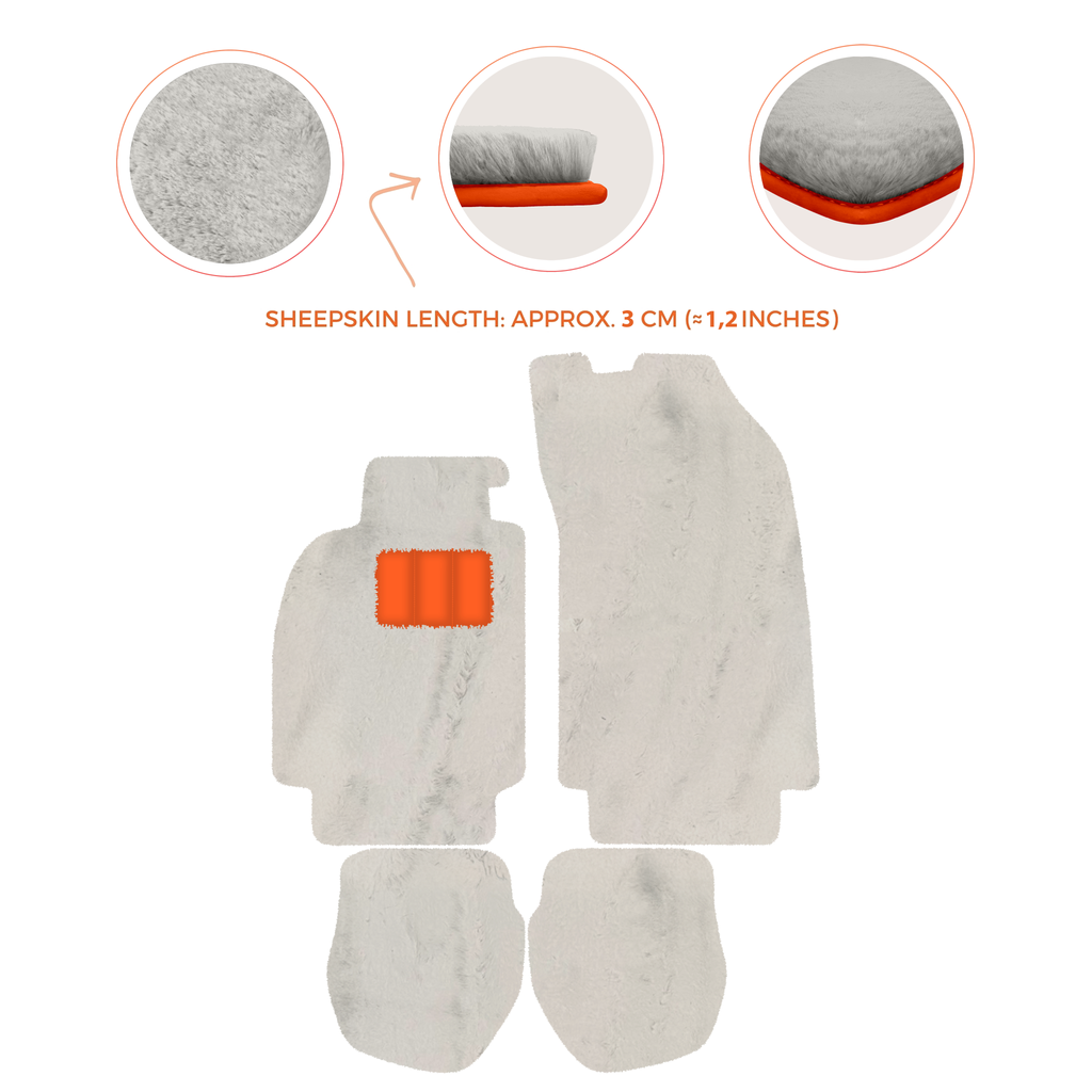 Porsche 911 - 964 (1989-1994) - Sheepskin Length, Various Color Options Custom Fit Premium Velour Floor Mats