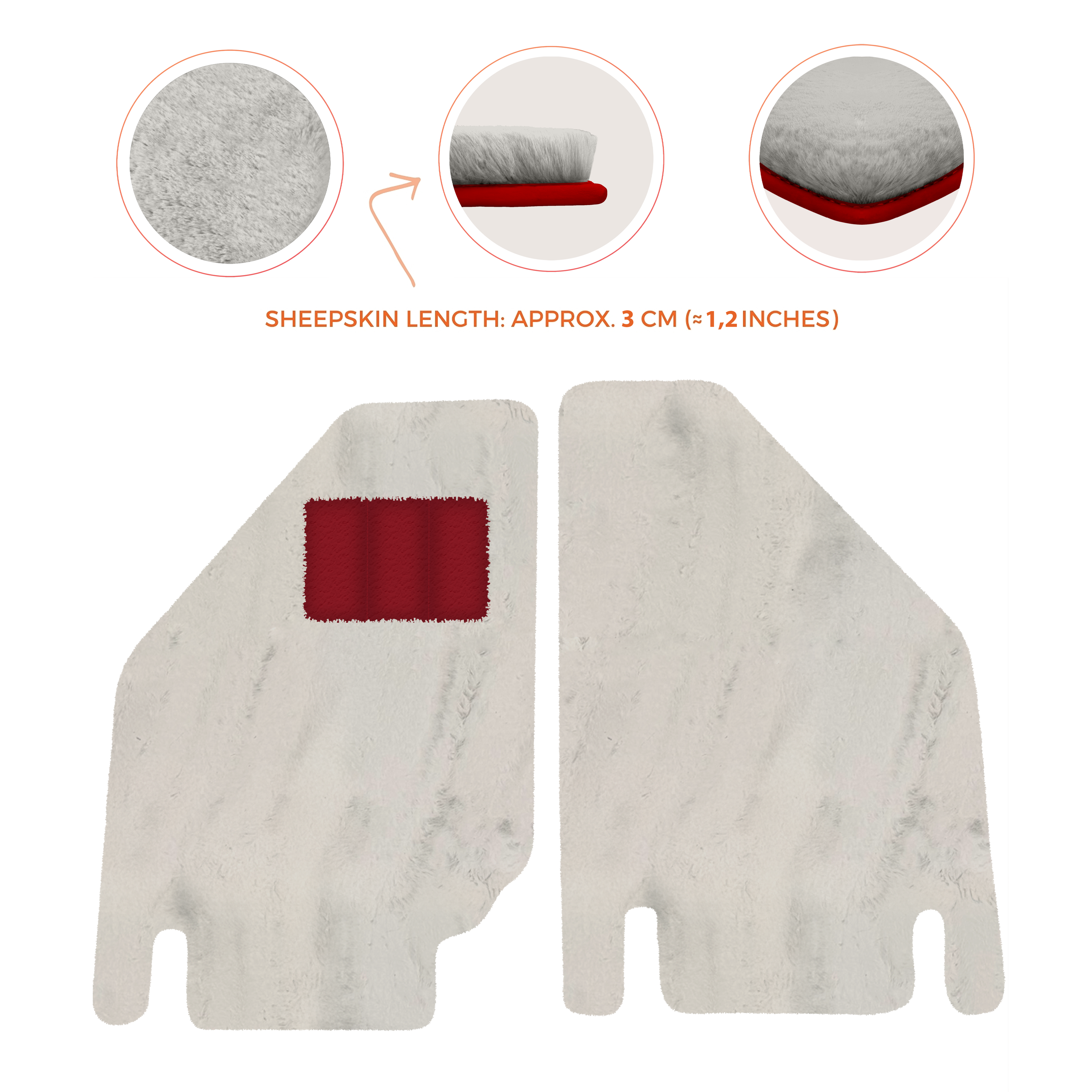 Lamborghini Countach (1974â€“1990) - Sheepskin Length, Various Color Options Custom Fit Premium Velour Floor Mats