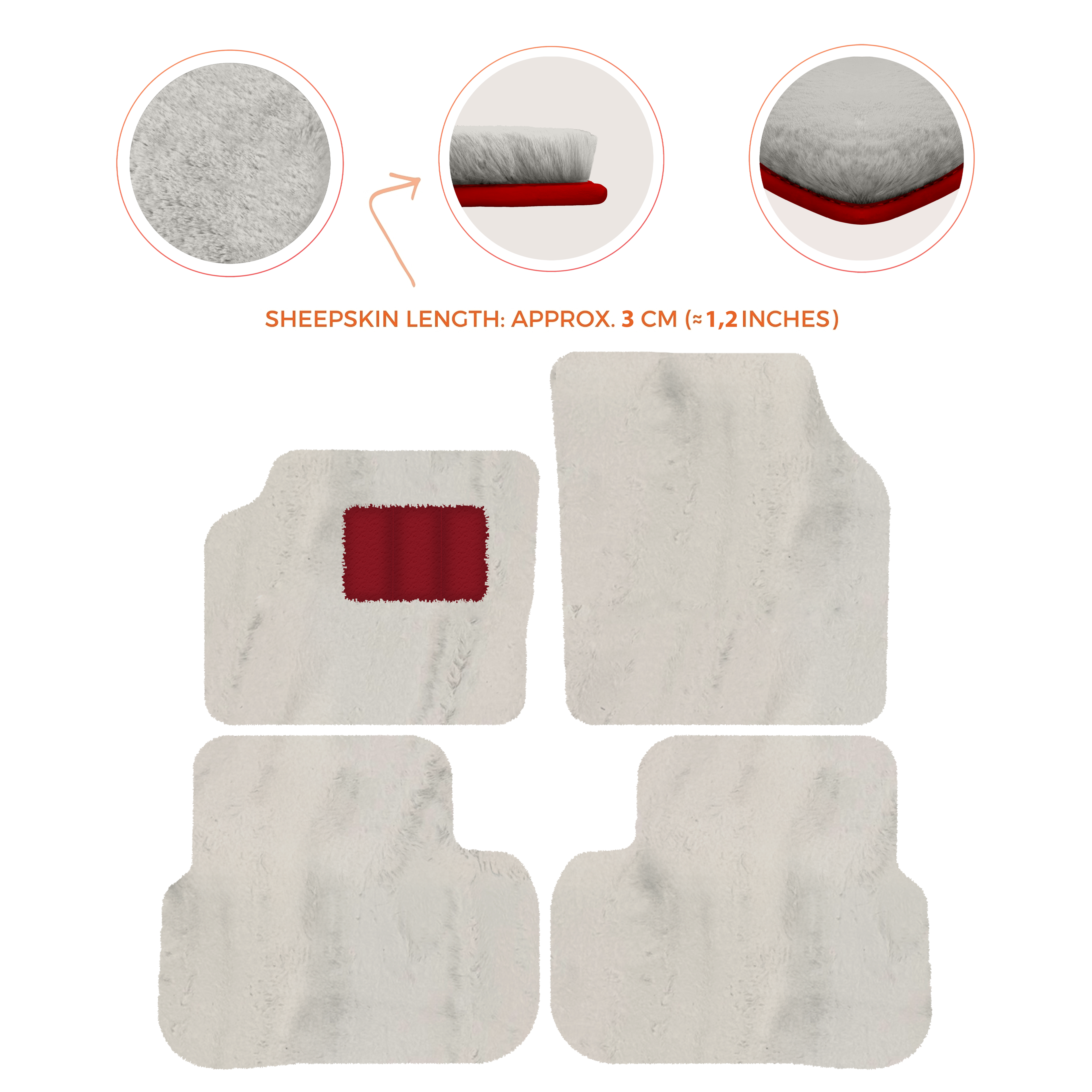 Land Rover Discovery Sport (2015-2019) - Sheepskin Length, Various Color Options Custom Fit Premium Velour Floor Mats