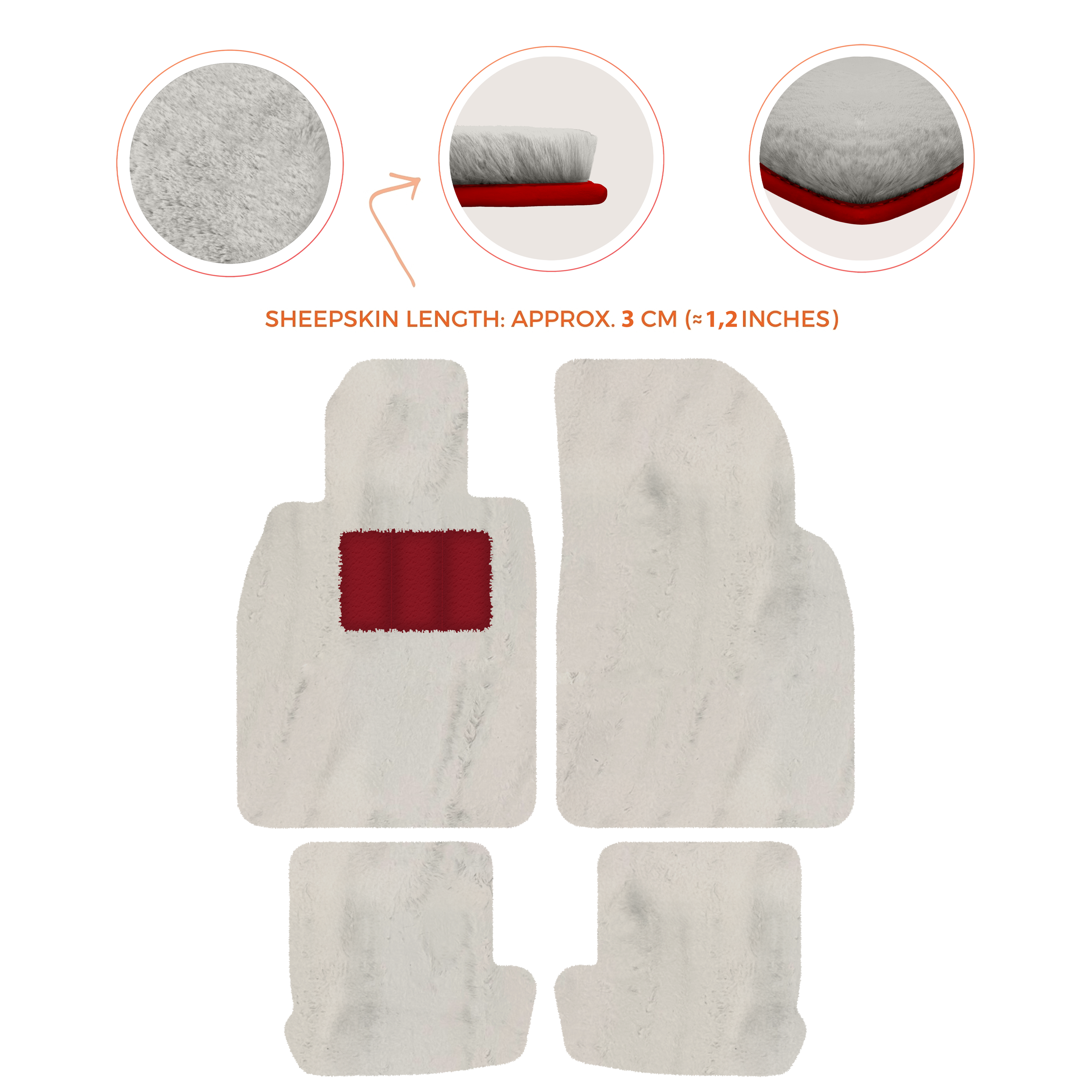 Porsche 911 - 991 (2012-2019) - Sheepskin Length, Various Color Options Custom Fit Premium Velour Floor Mats