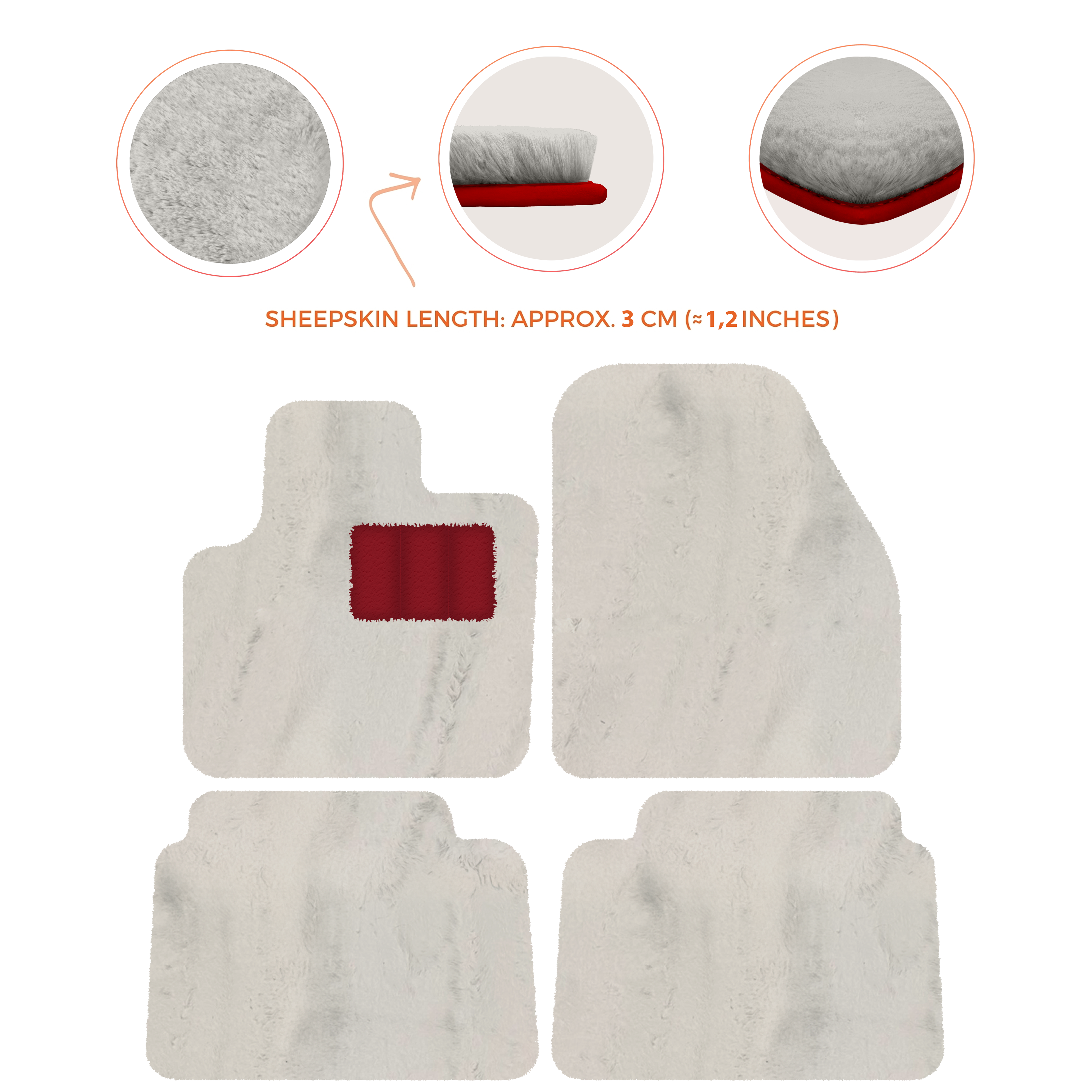 Land Rover Discovery Sport (2019-2026) - Sheepskin Length, Various Color Options Custom Fit Premium Velour Floor Mats