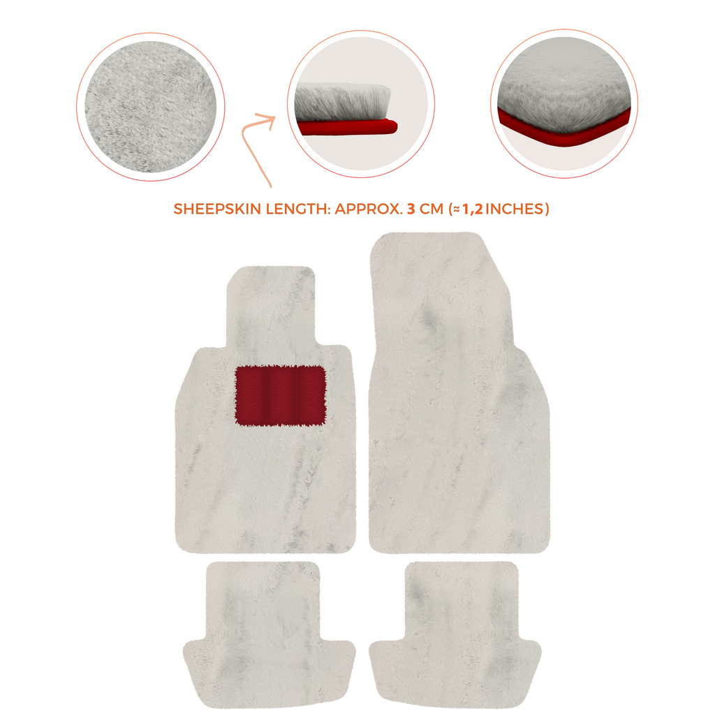Porsche 911 - 992 (2019-2026) - Sheepskin Length, Various Color Options Custom Fit Premium Velour Floor Mats