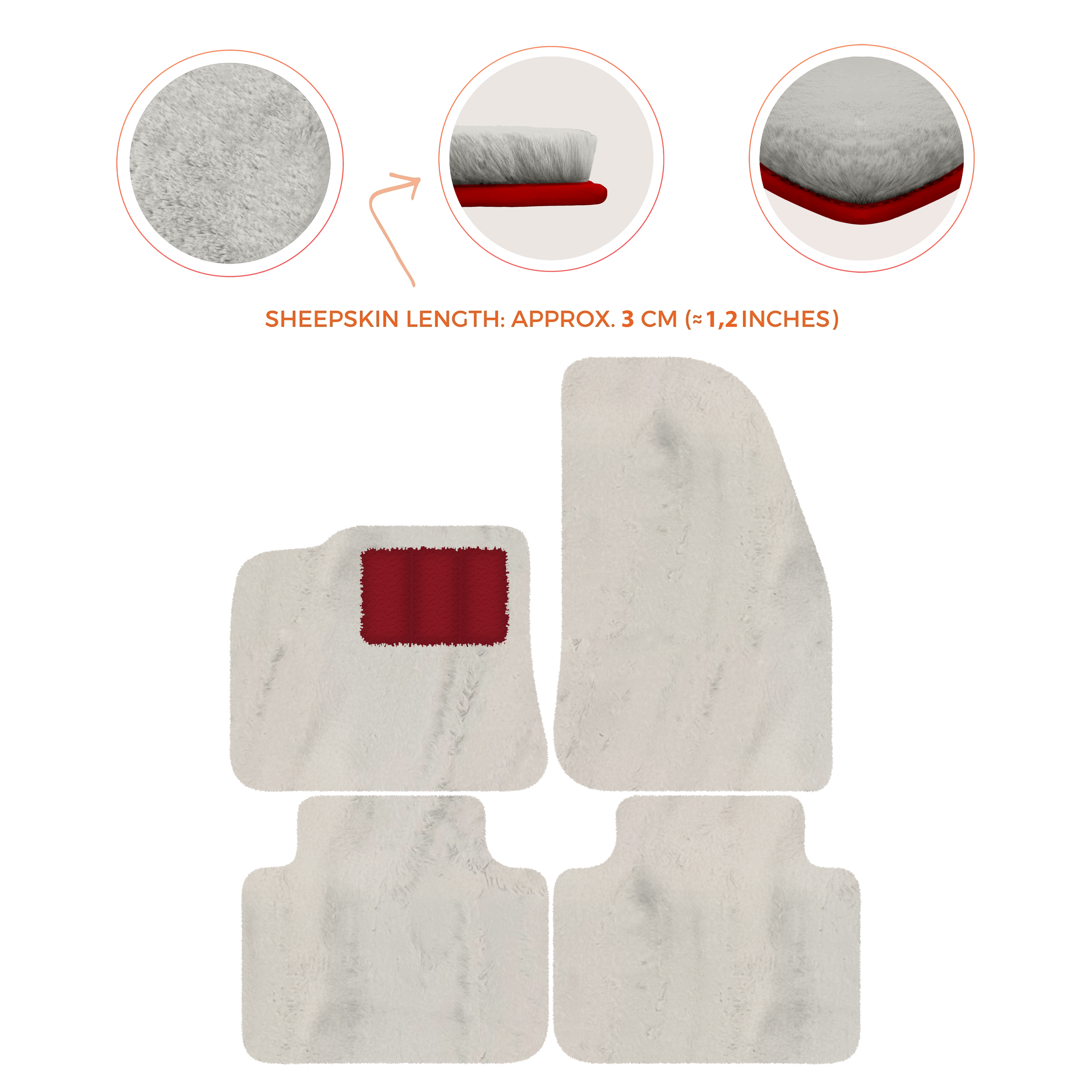Porsche Cayenne (2018-2023) - Sheepskin Length, Various Color Options Custom Fit Premium Velour Floor Mats