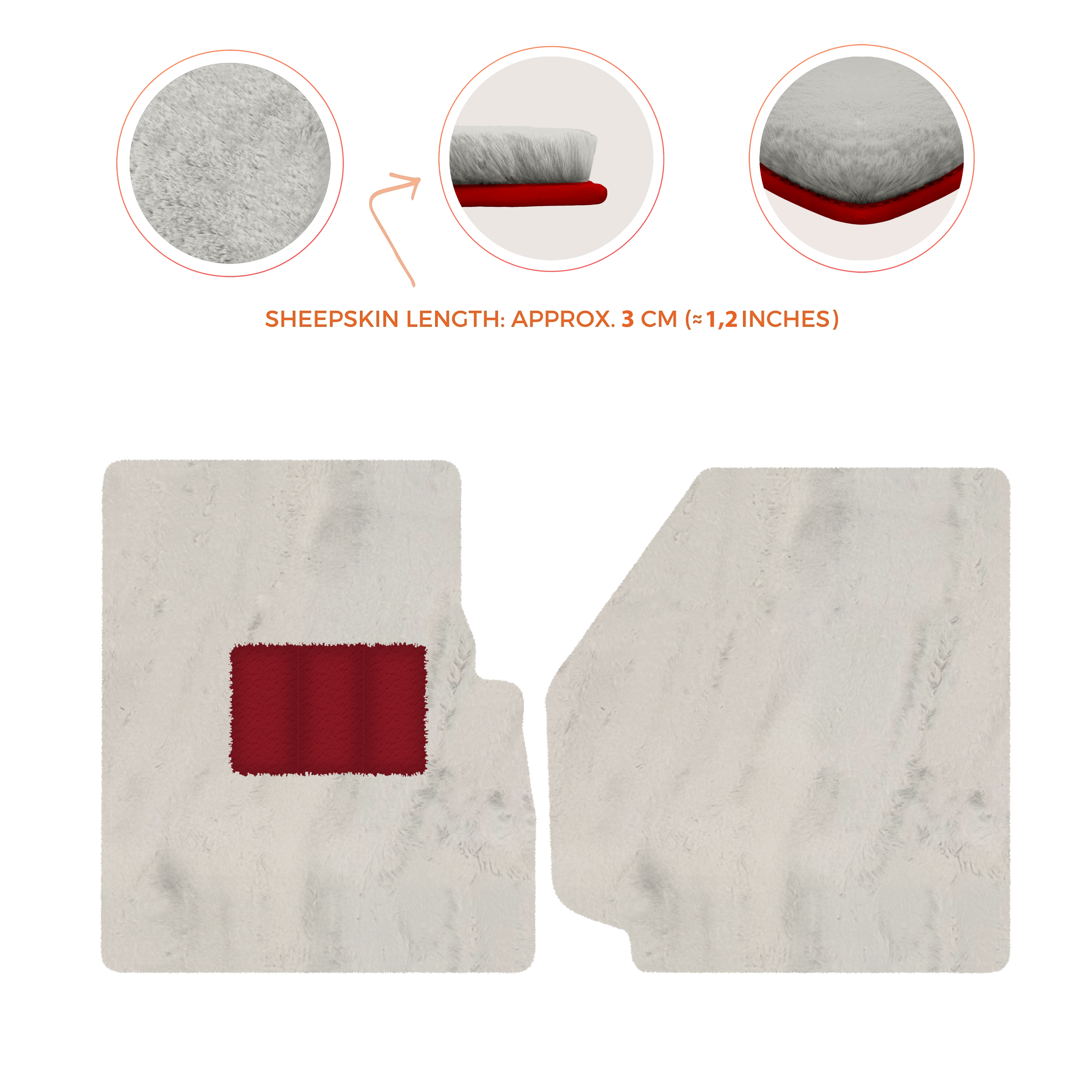Land Rover Defender 90 (2007-2020) - Sheepskin Length, Various Color Options Custom Fit Premium Velour Floor Mats