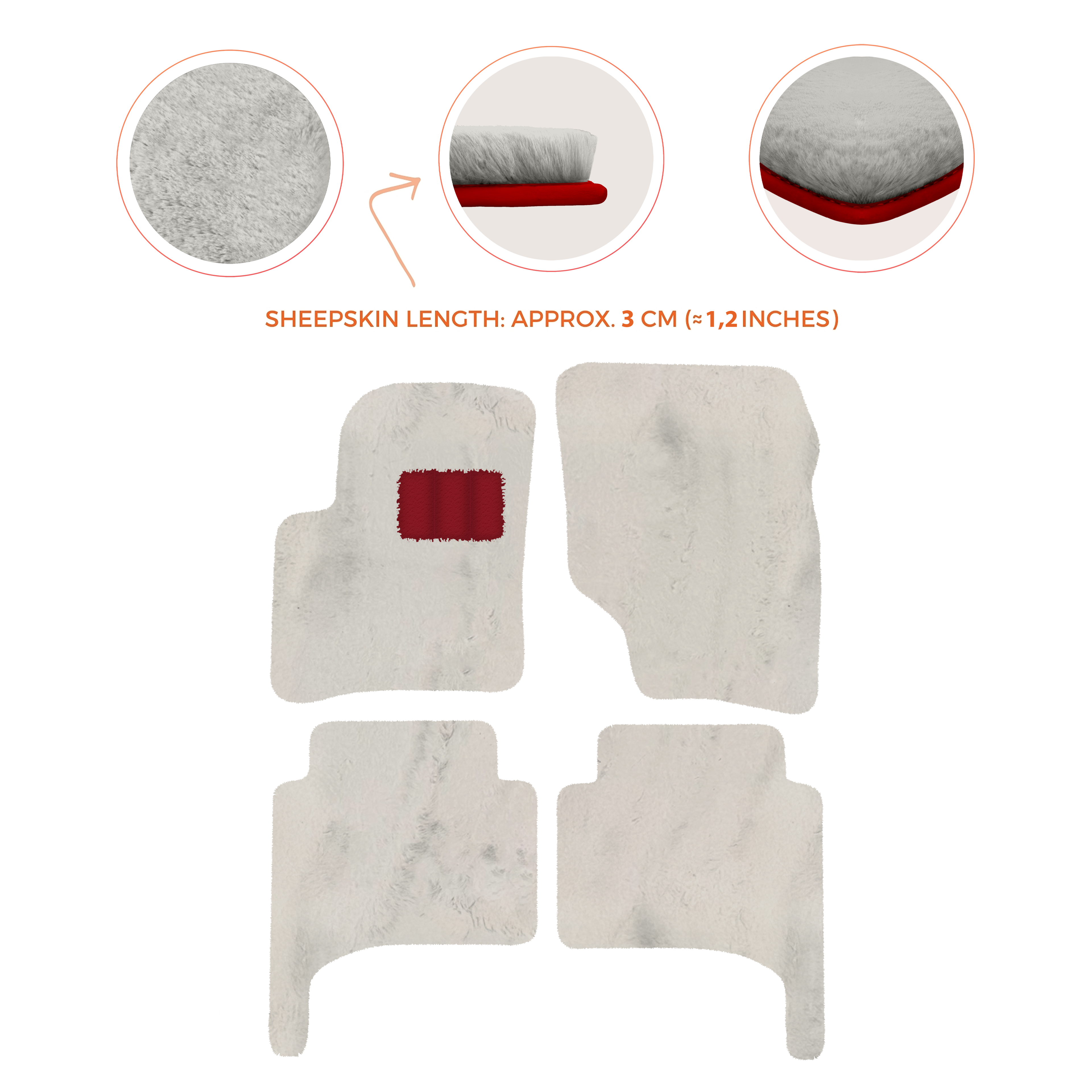 Porsche Cayenne (2003-2010) - Sheepskin Length, Various Color Options Custom Fit Premium Velour Floor Mats
