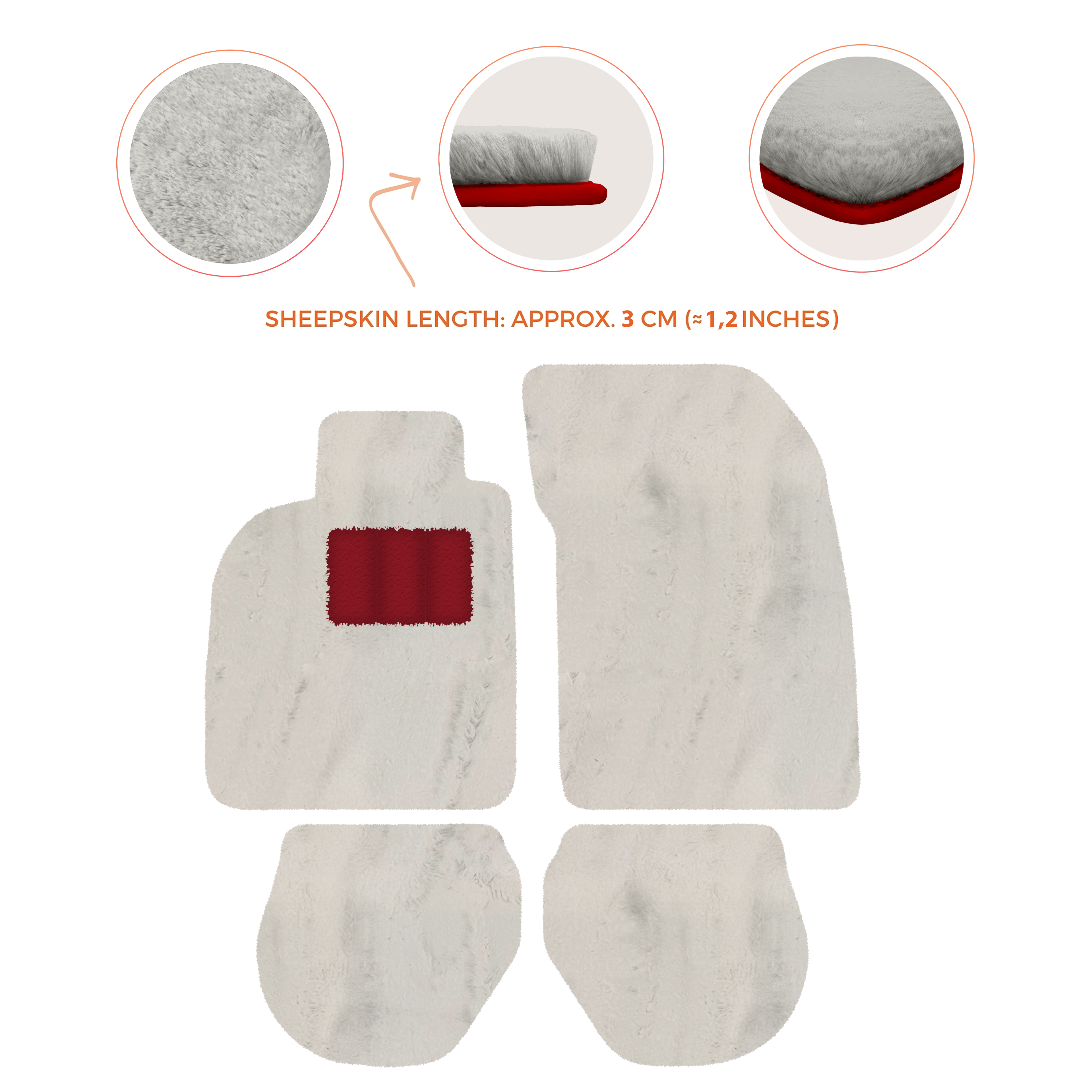 Porsche 911-993 (1993-1998) - Sheepskin Length, Various Color Options Custom Fit Premium Velour Floor Mats