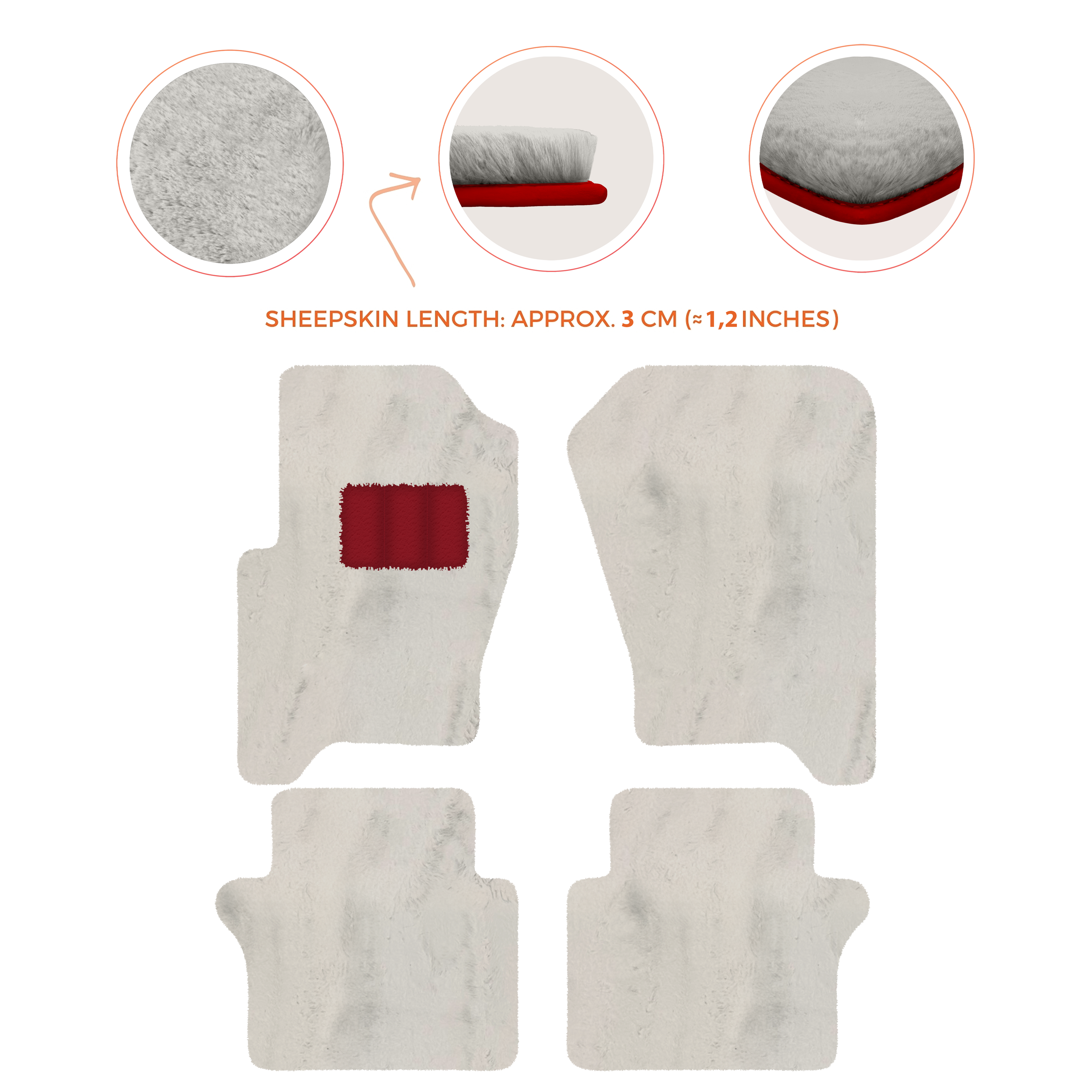 Range Rover Sport (2010-2013) - Sheepskin Length, Various Color Options Custom Fit Premium Velour Floor Mats